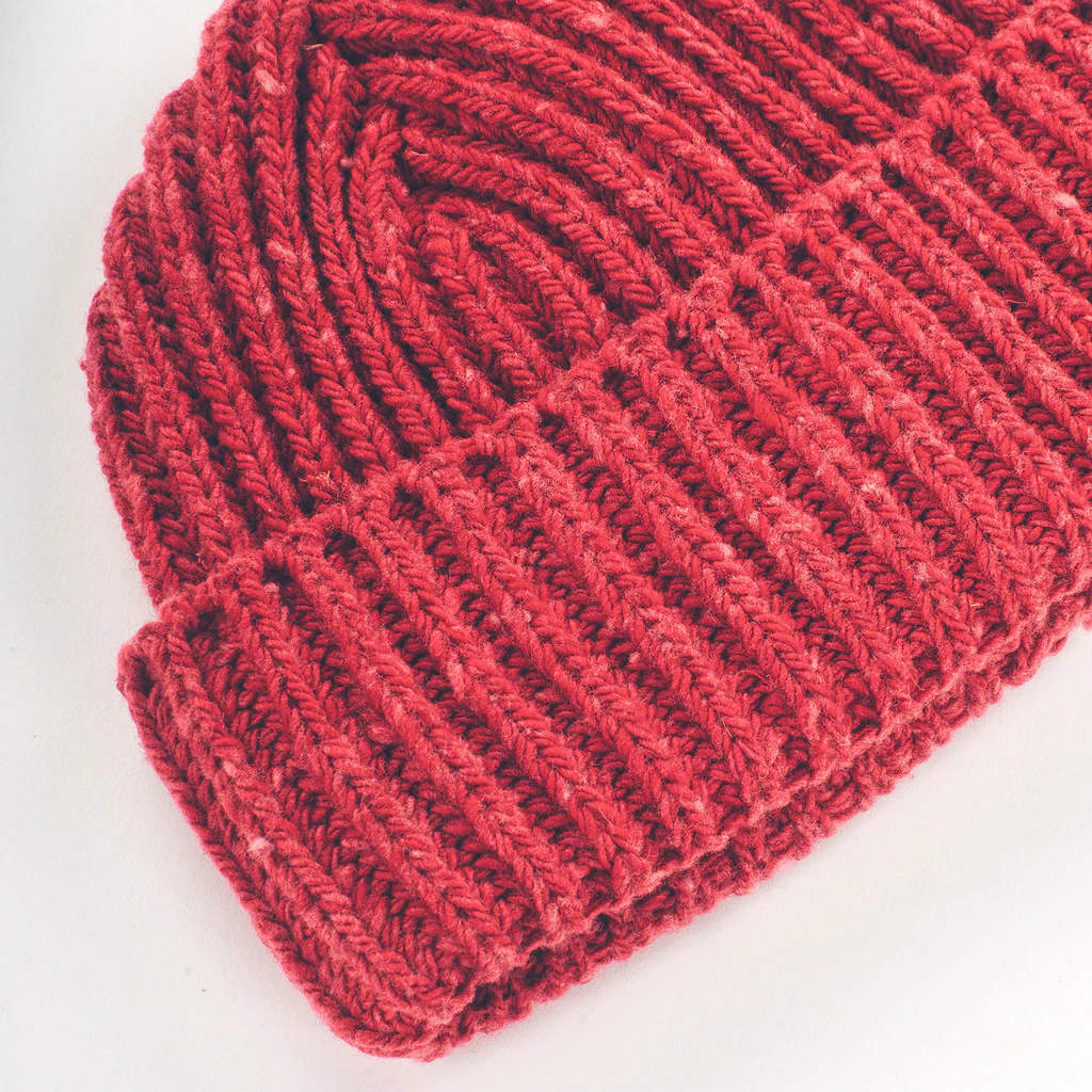 The Merino Wool Beanie in Dusty Red - Image 2