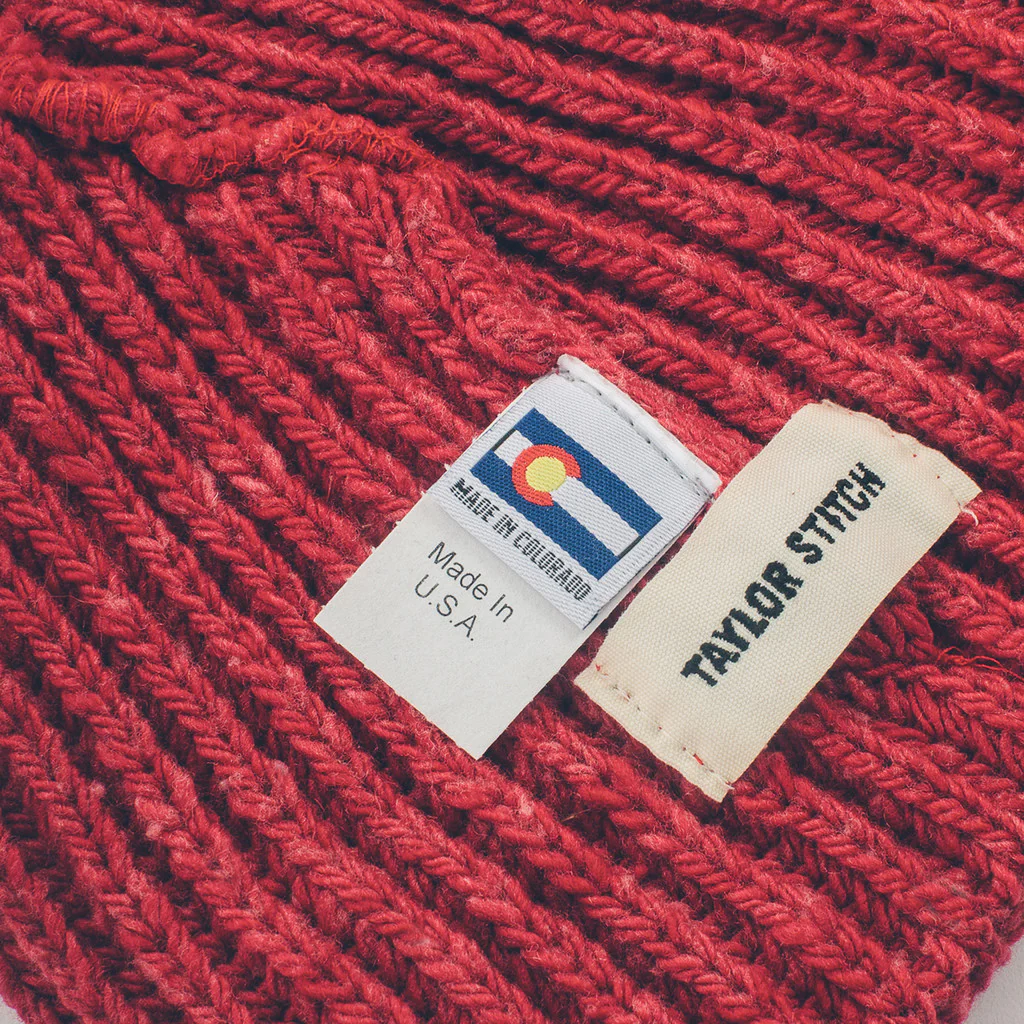 The Merino Wool Beanie in Dusty Red - Image 3