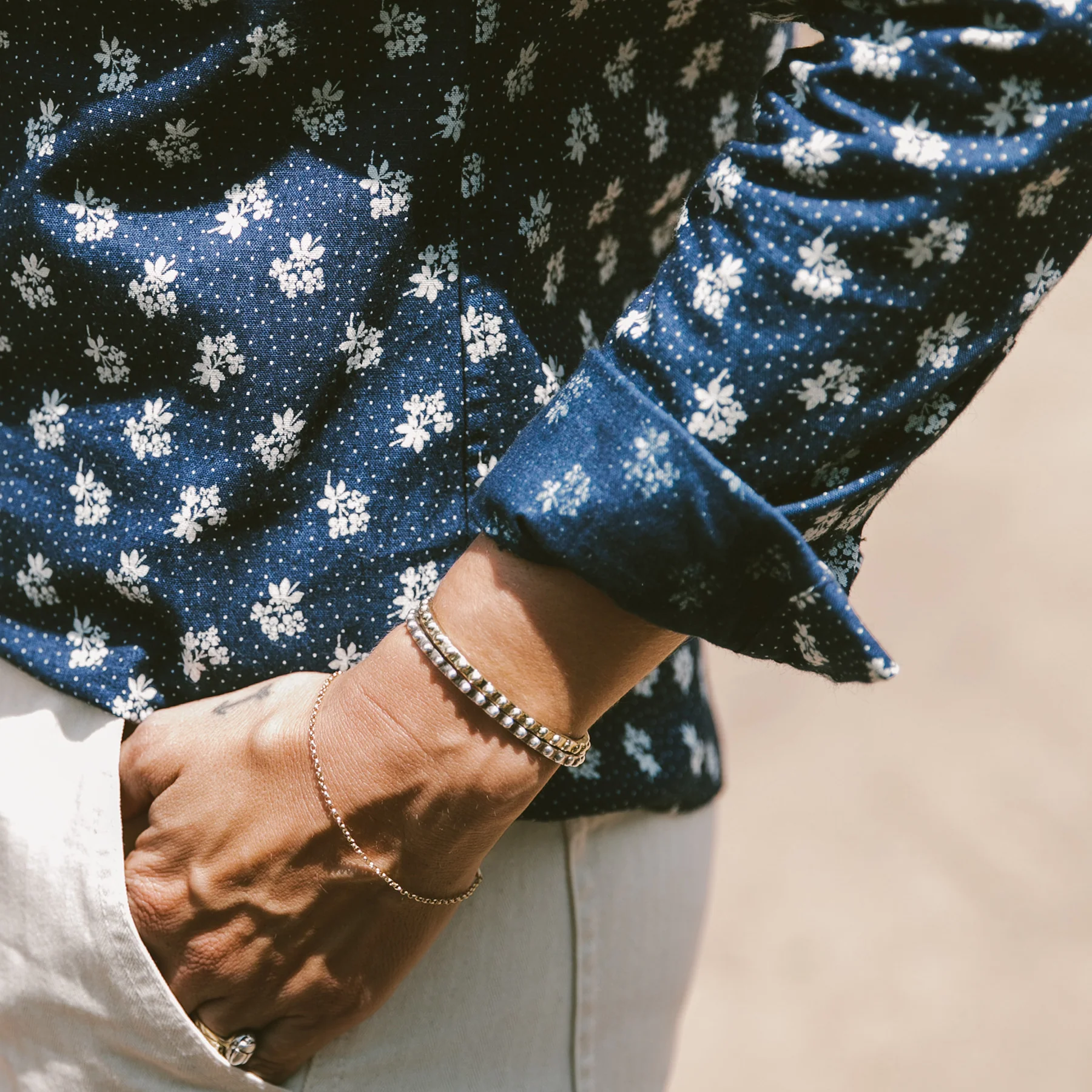 The Michelle Shirt in Indigo Print - Image 6