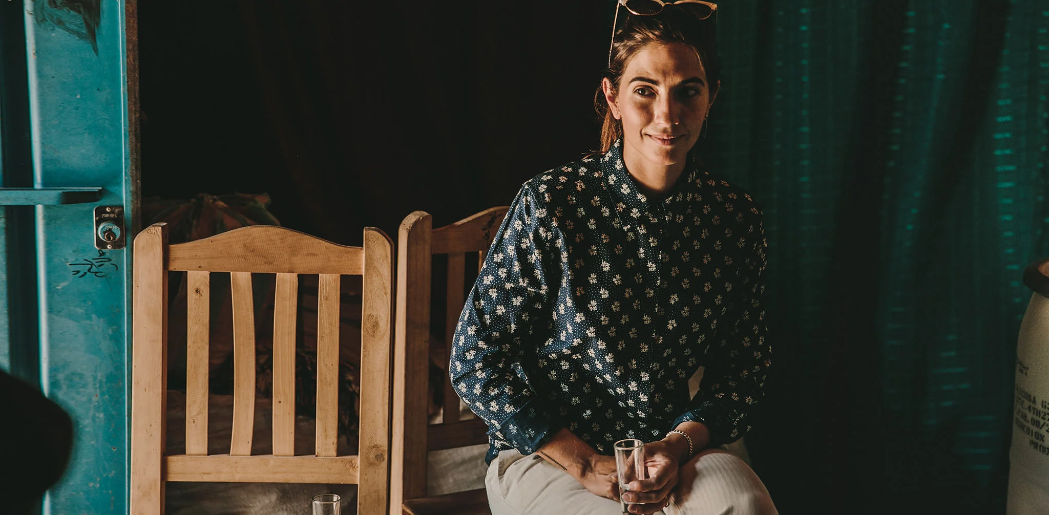 The Michelle Shirt in Indigo Print - Image 8