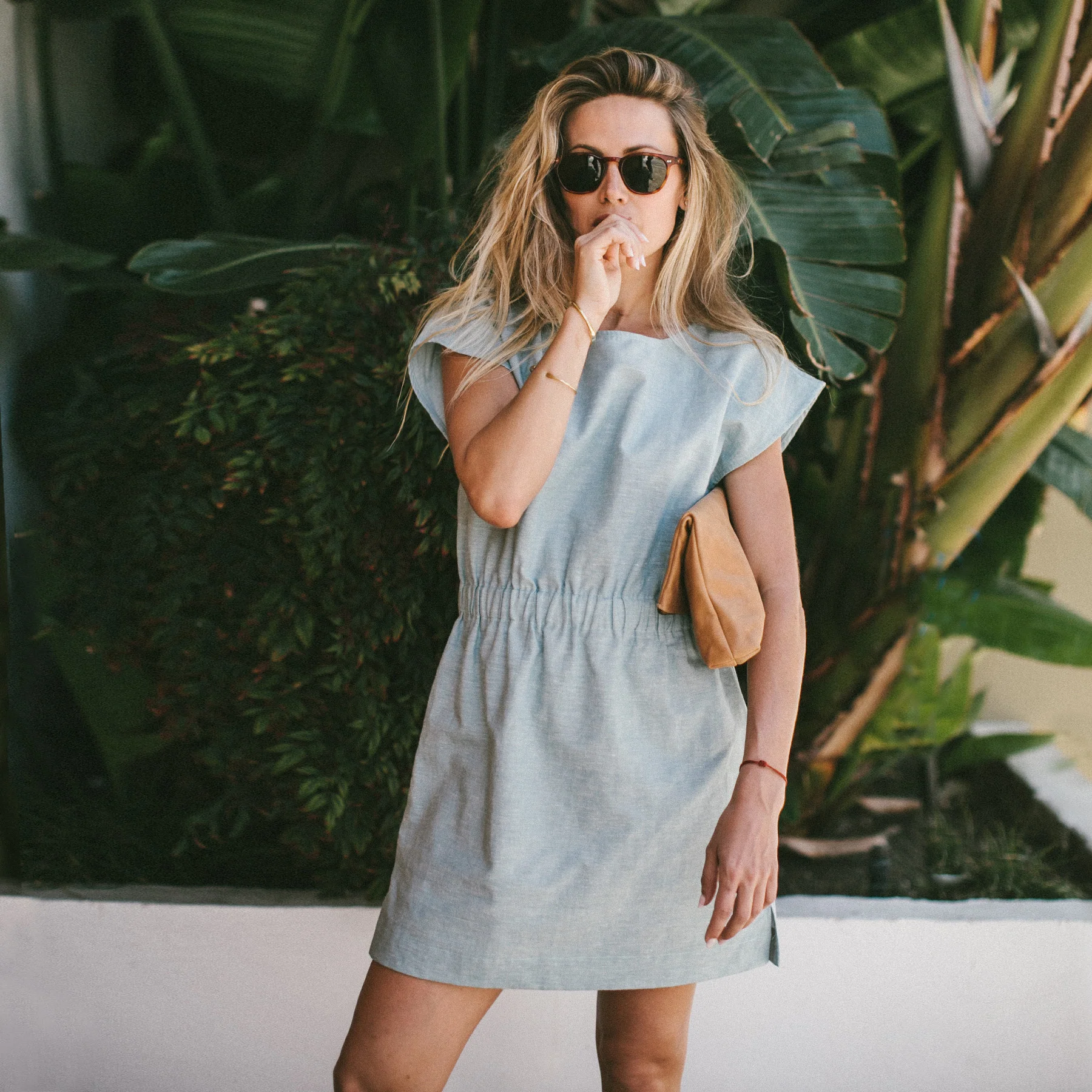 The Mira Dress in Seafoam Cotton Linen - Image 2