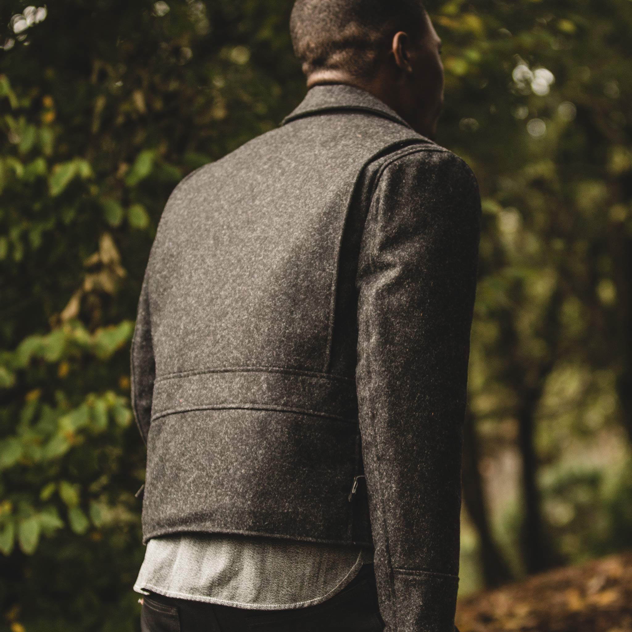 The Monterey Bomber in Charcoal Wool - Image 4