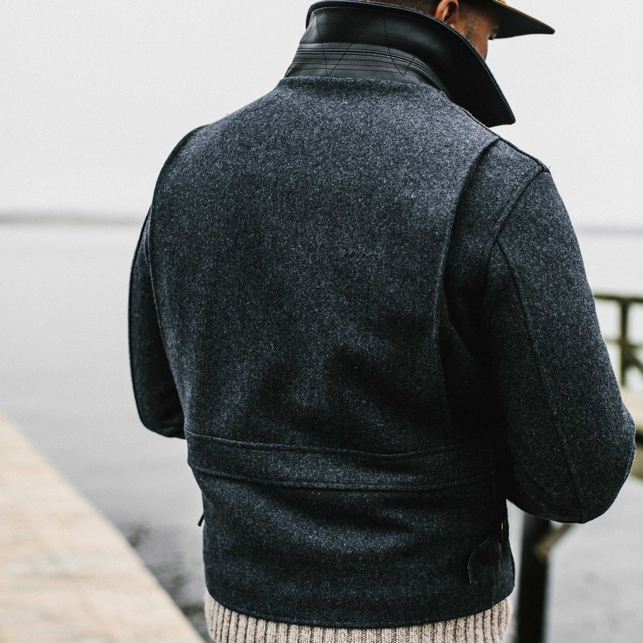 The Monterey Bomber in Navy Wool - Image 7