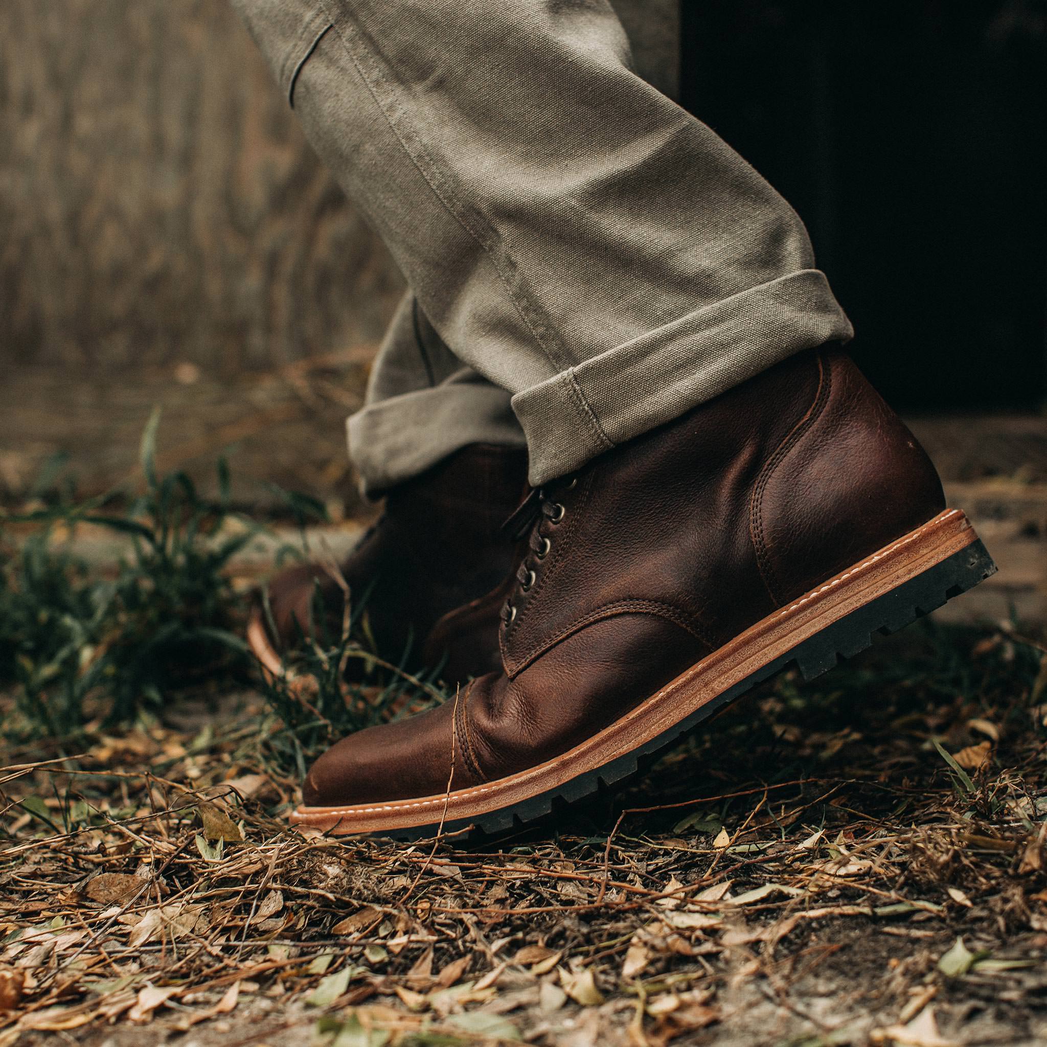 The Moto Boot in Chocolate Pebble Grain - Image 4