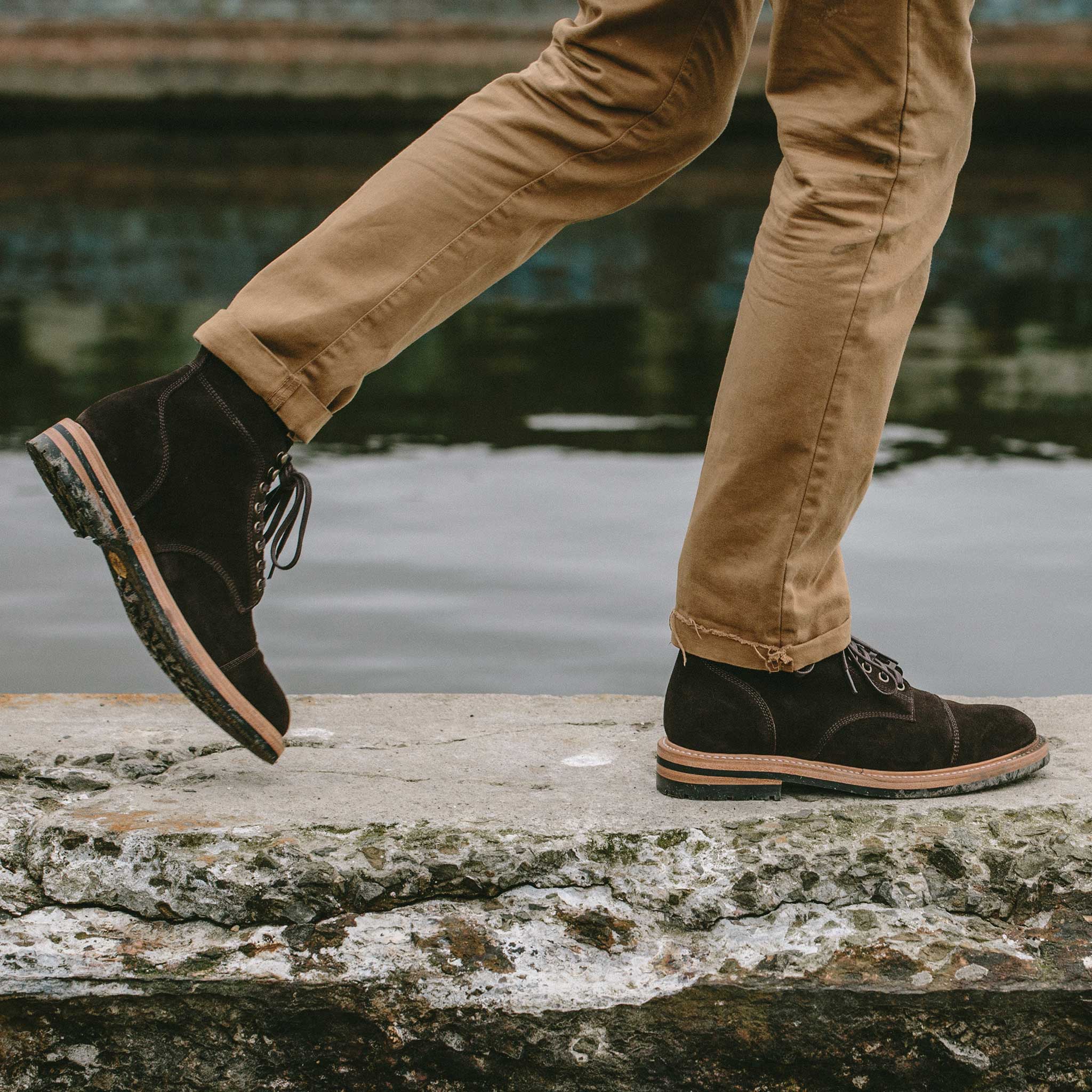 The Moto Boot in Weatherproof Chocolate Suede - Image 4