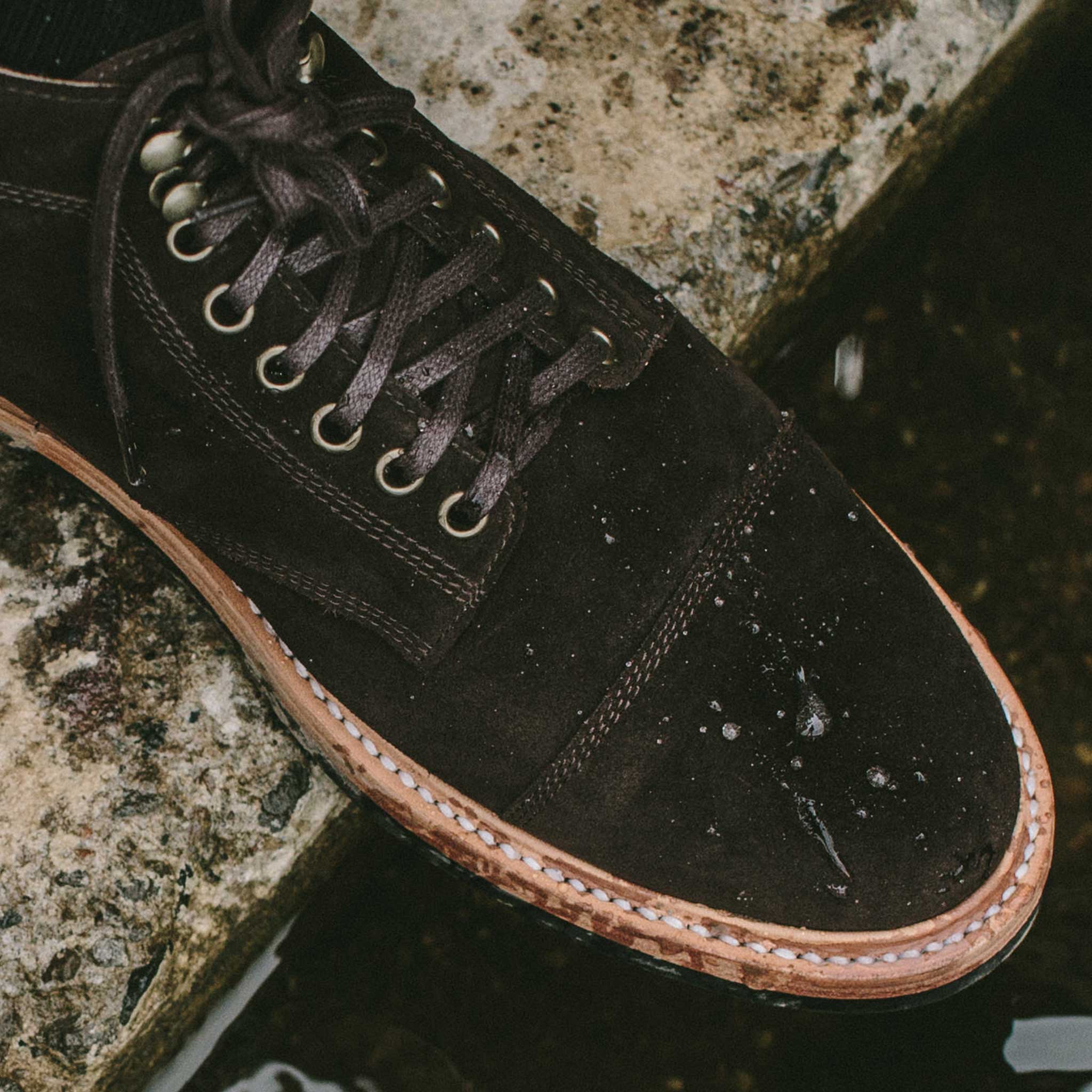 The Moto Boot in Weatherproof Chocolate Suede - Image 6