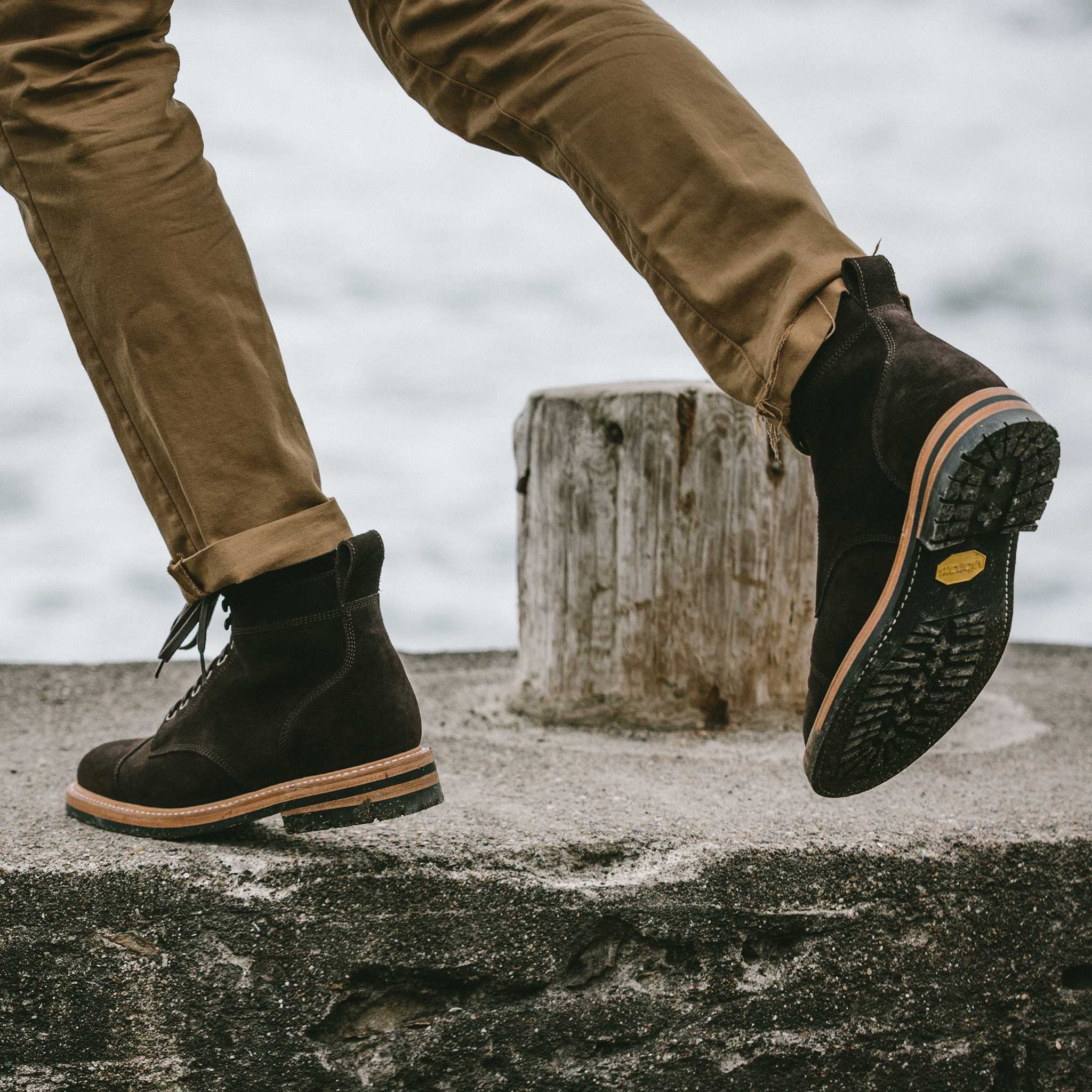 The Moto Boot in Weatherproof Chocolate Suede - Image 8