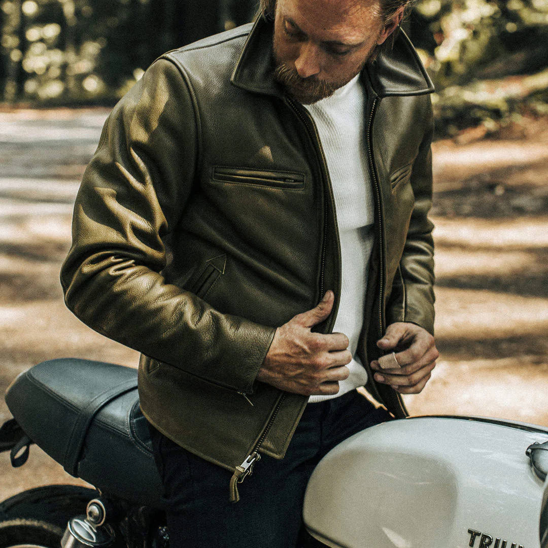 The Moto Jacket in Loden Steerhide - Image 4