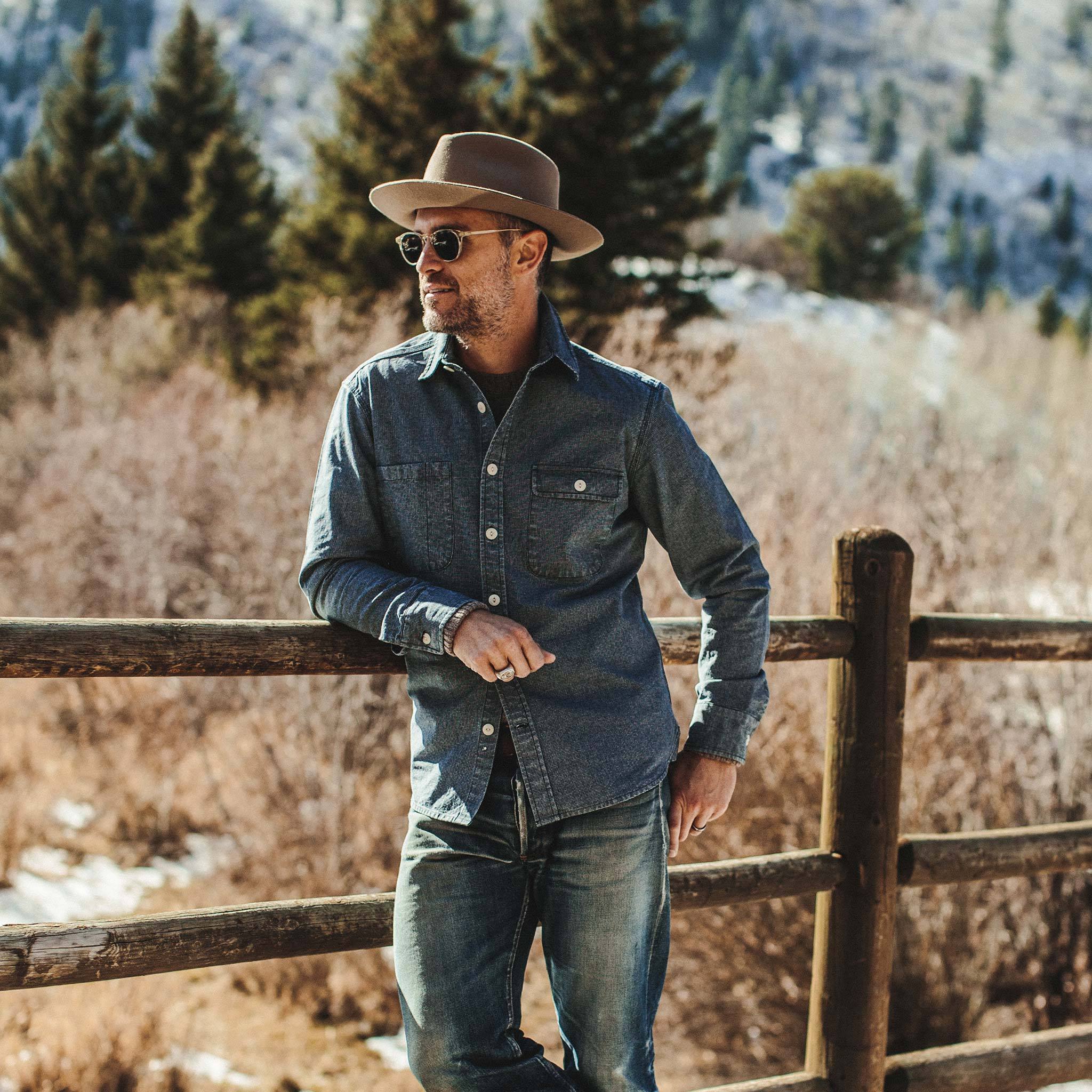 The Moto Utility Shirt in Indigo Pindot - Image 2