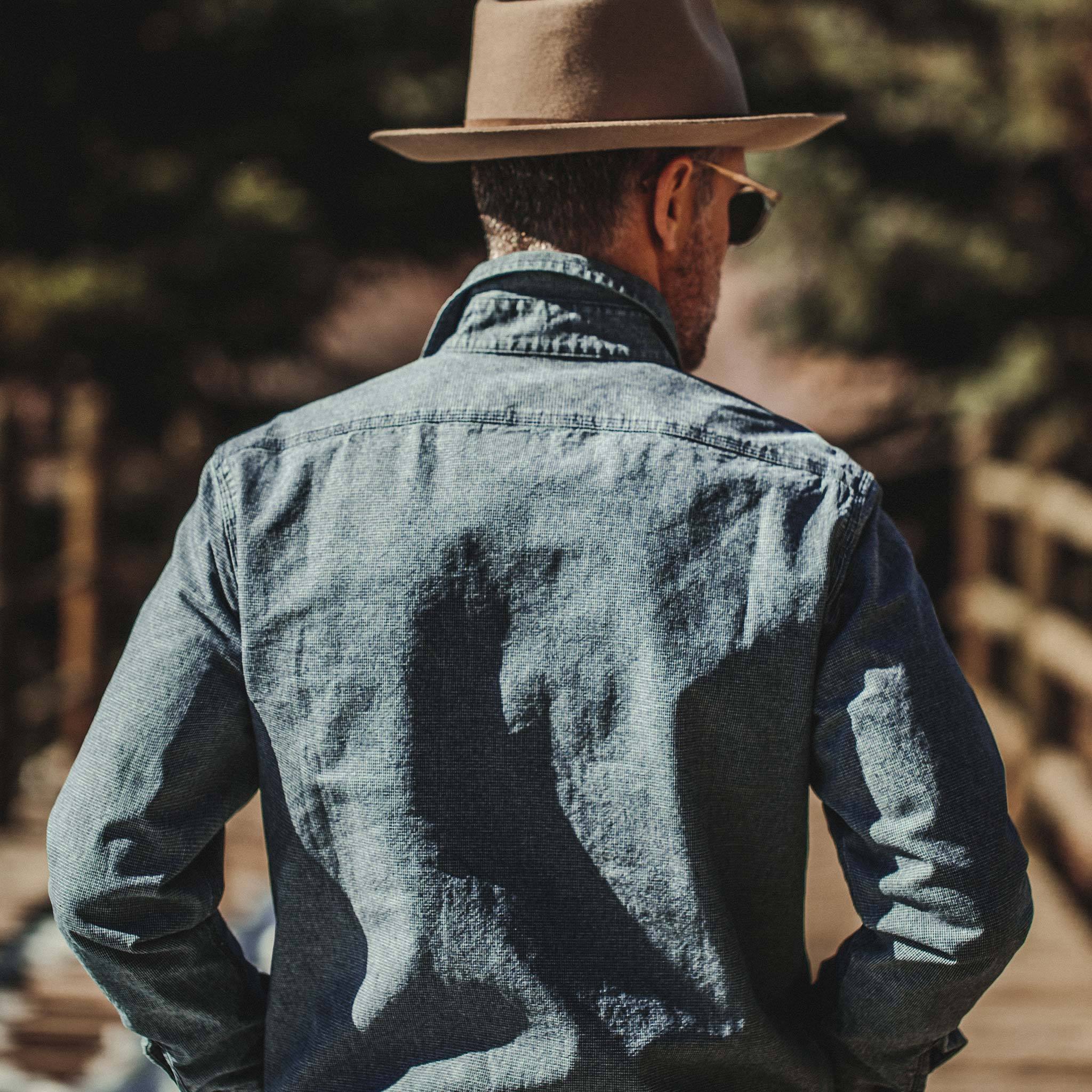 The Moto Utility Shirt in Indigo Pindot - Image 5