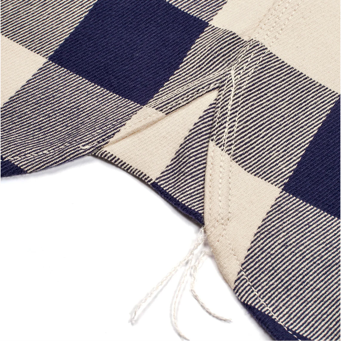 The Moto Utility Shirt in Natural & Navy Buffalo Plaid - Image 8