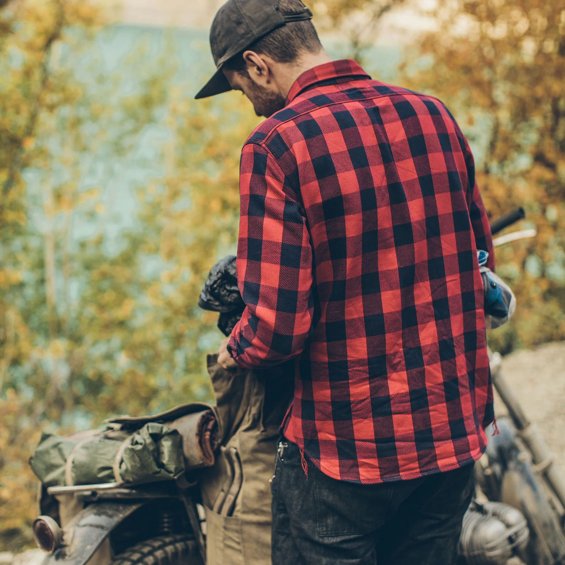 The Moto Utility Shirt in Red Buffalo Plaid - Image 5