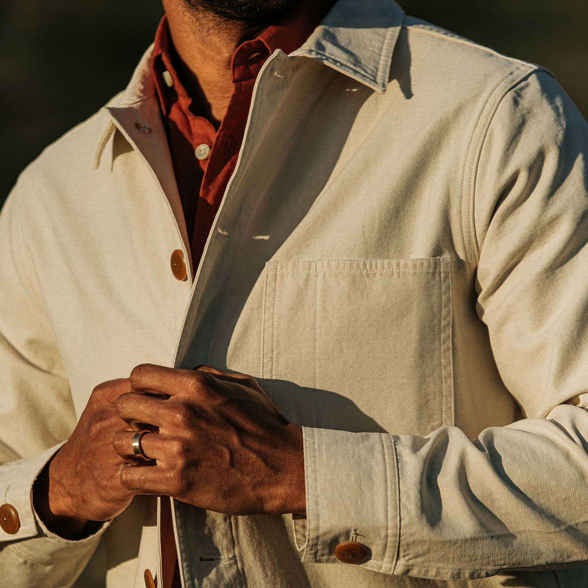 The Ojai Jacket in Natural Reverse Sateen - Image 3