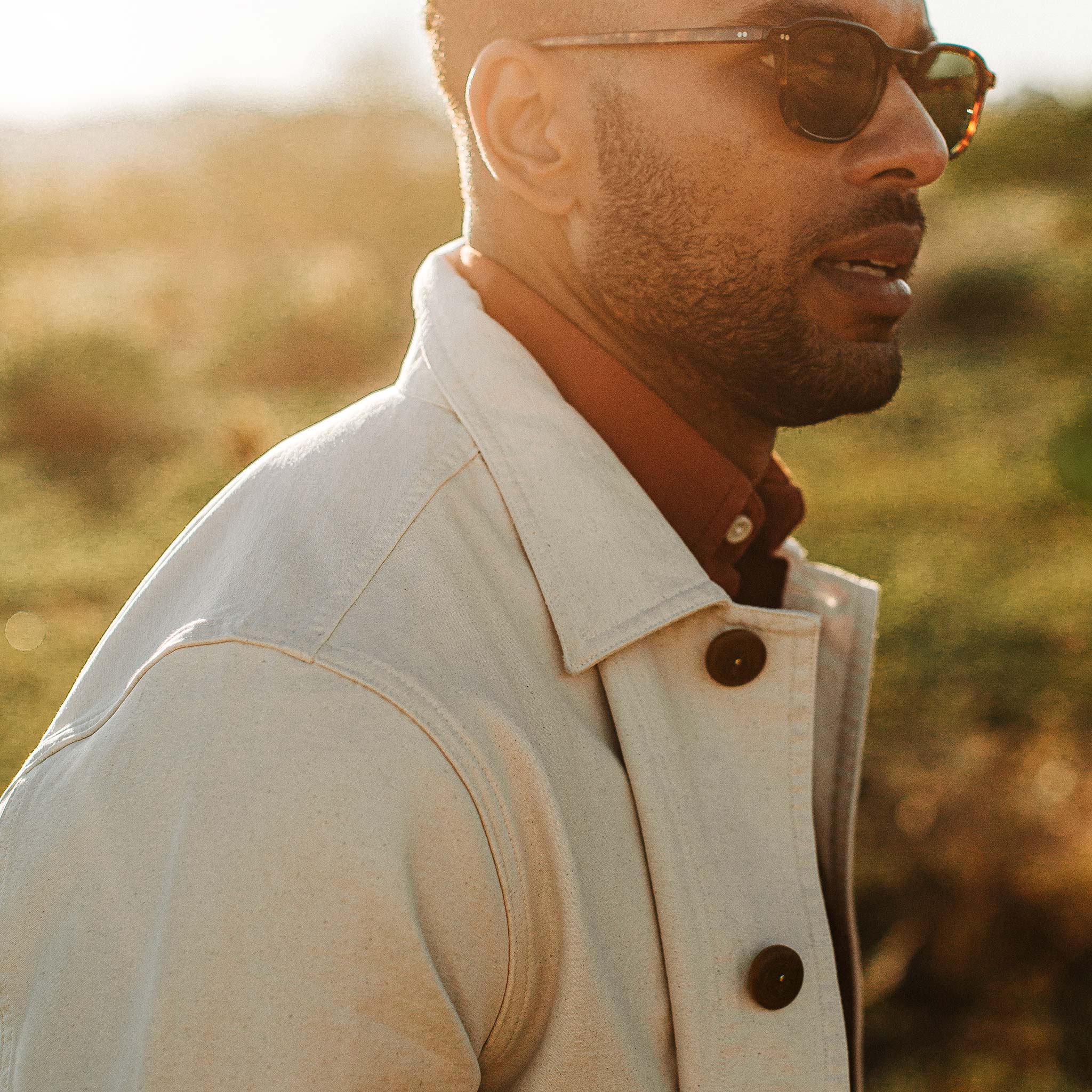 The Ojai Jacket in Natural Reverse Sateen - Image 4