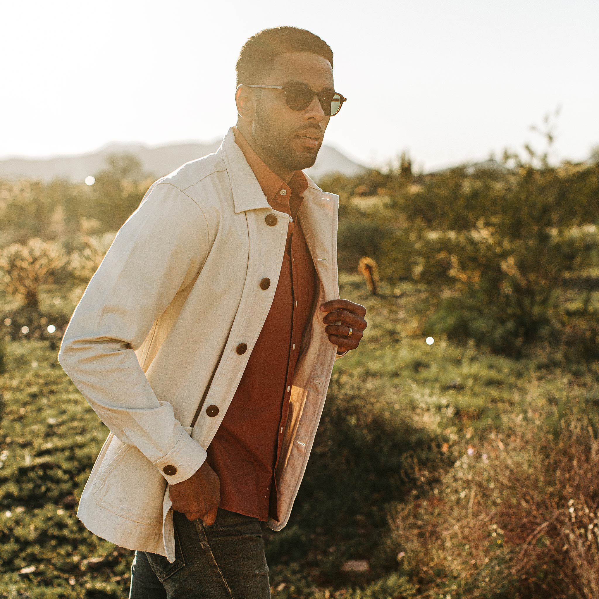 The Ojai Jacket in Natural Reverse Sateen - Image 5