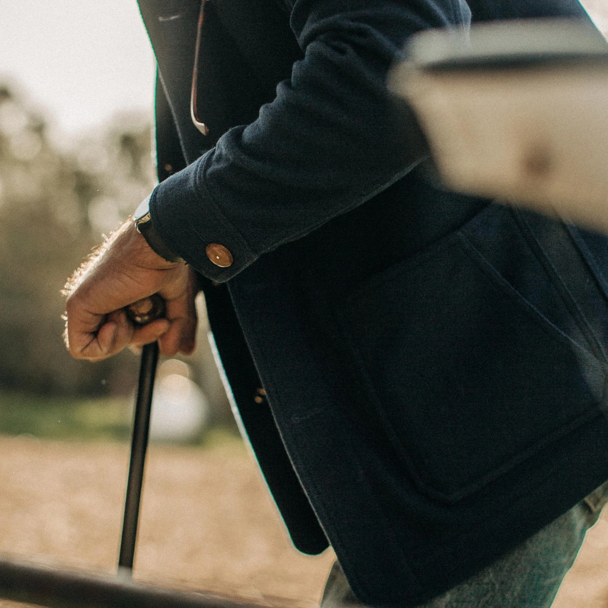 The Ojai Jacket in Navy Boiled Wool - Image 5