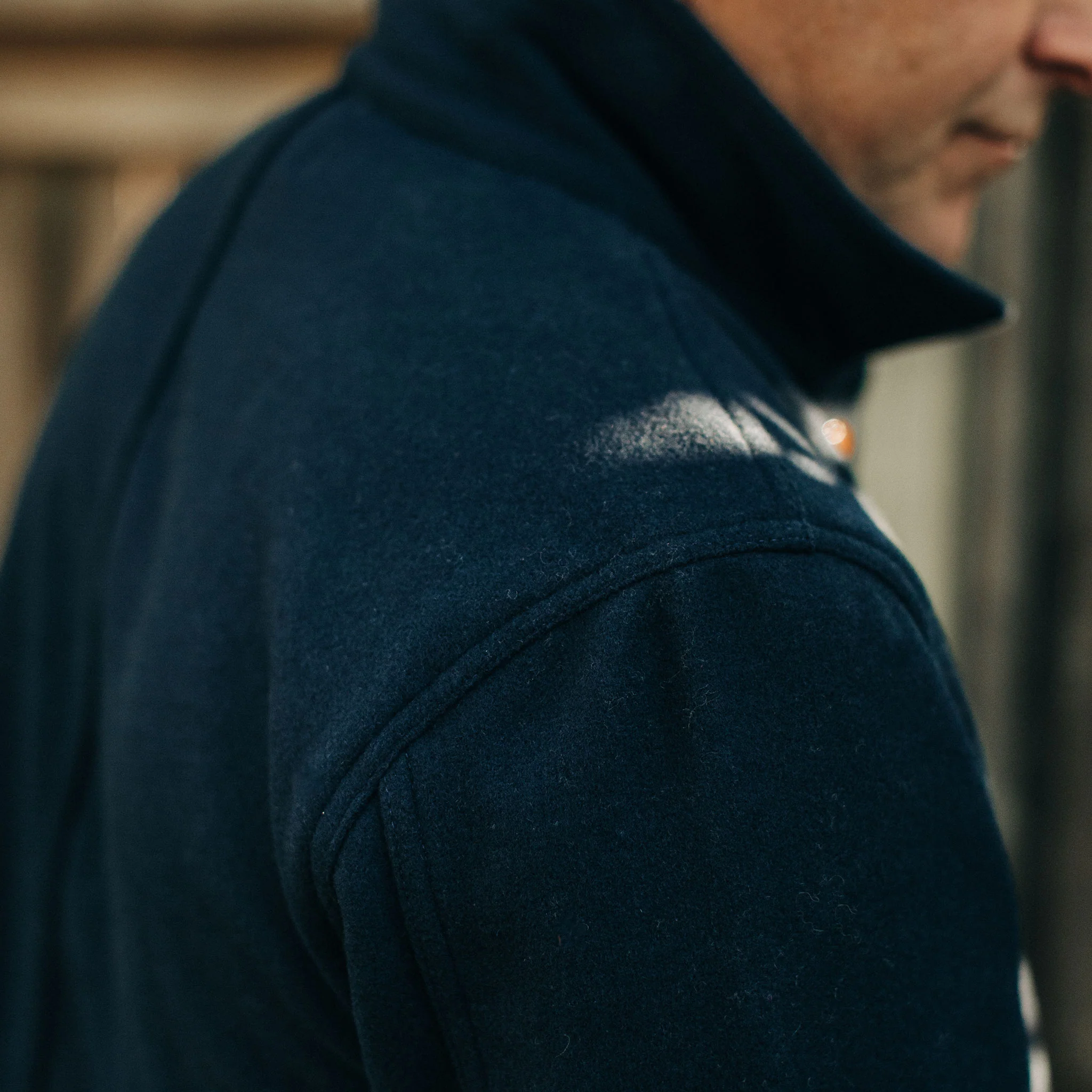 The Ojai Jacket in Navy Boiled Wool - Image 6
