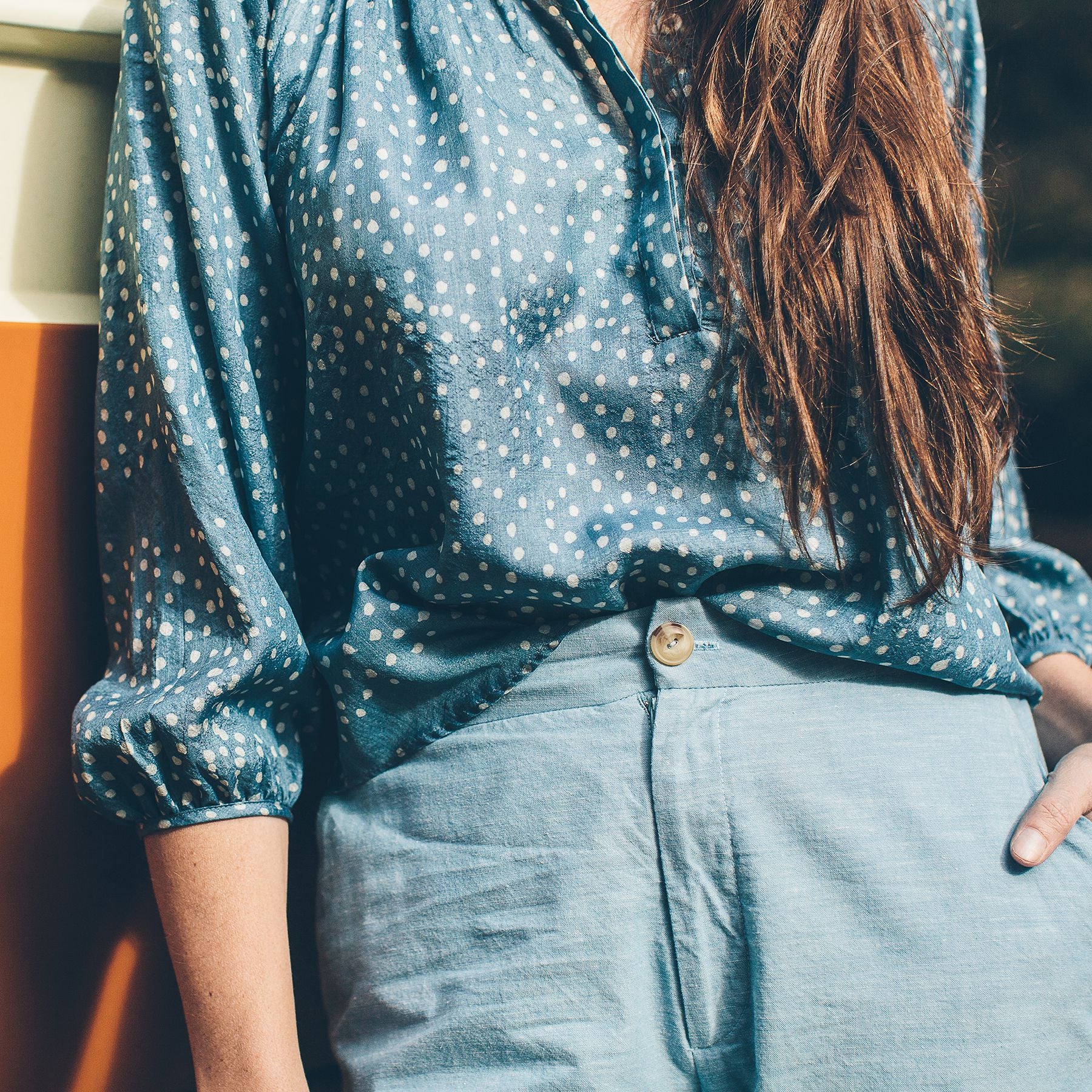 The Orinda Blouse in Dotted Silk Batik - Image 2