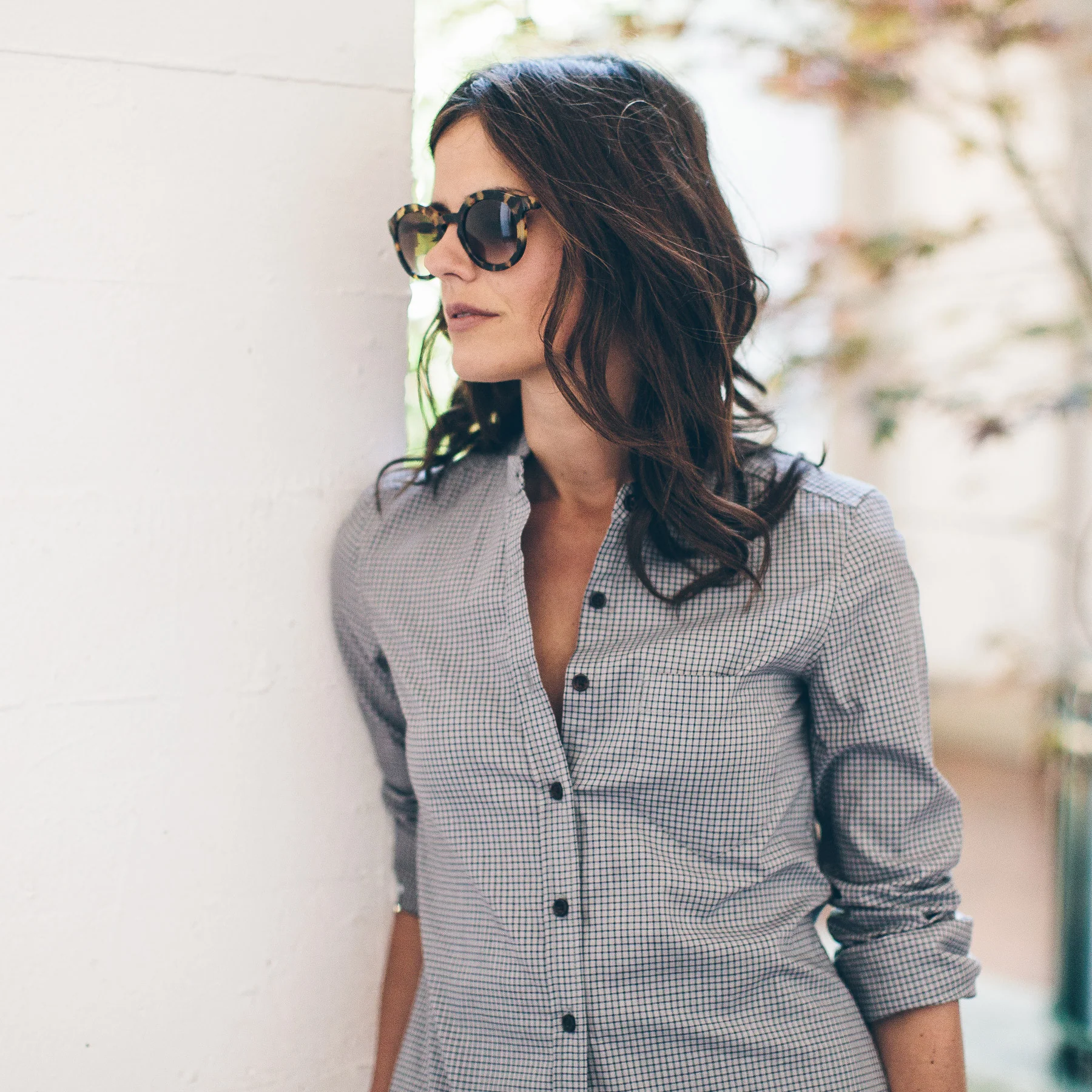 The Piper Shirt in Ash Grey Check - Image 2