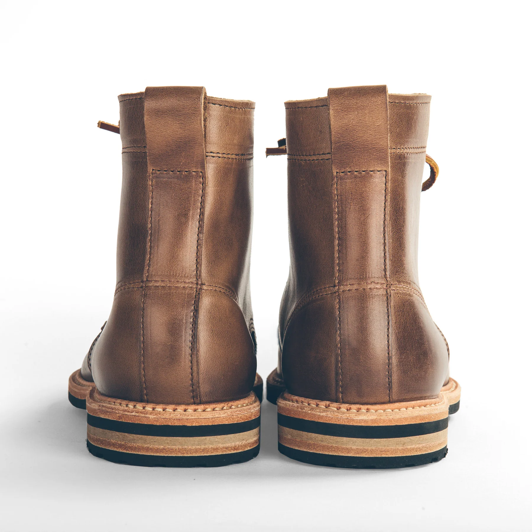 The Plain Toe Moto Boot in Natural Chromexcel - Image 3