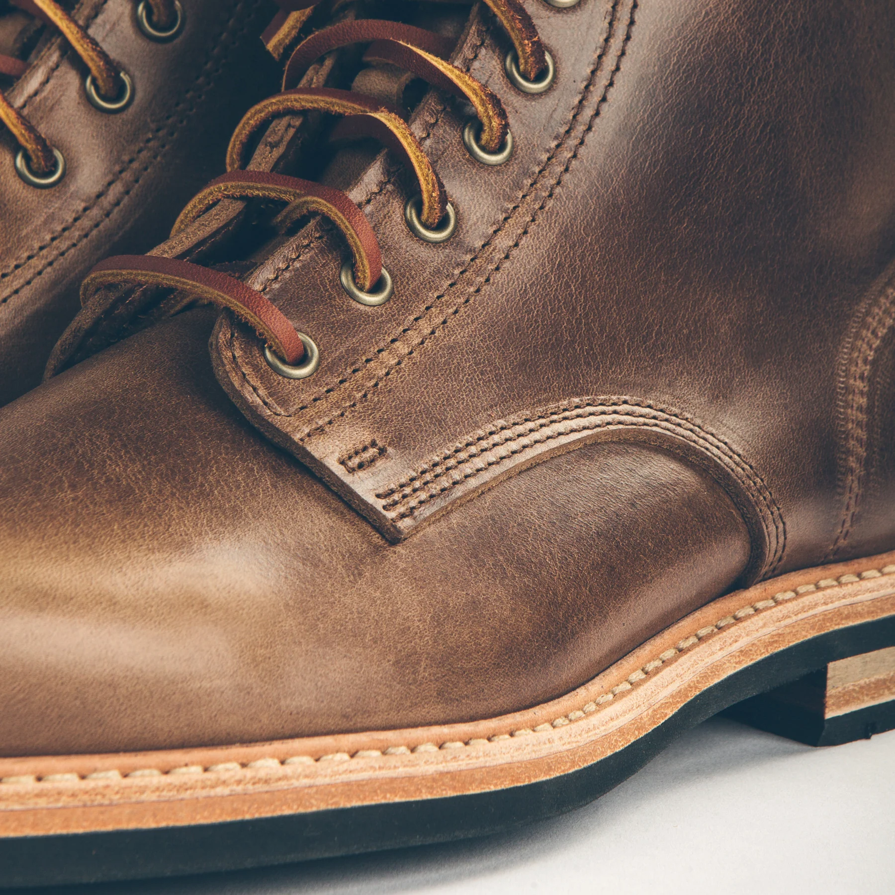 The Plain Toe Moto Boot in Natural Chromexcel - Image 5