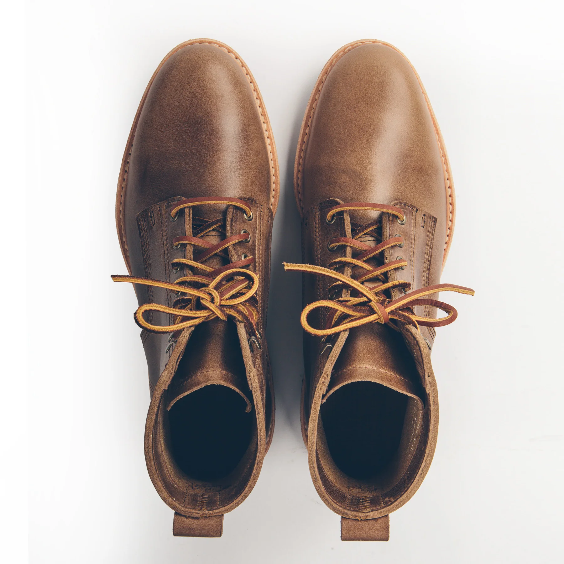 The Plain Toe Moto Boot in Natural Chromexcel - Extra Widths - Image 4