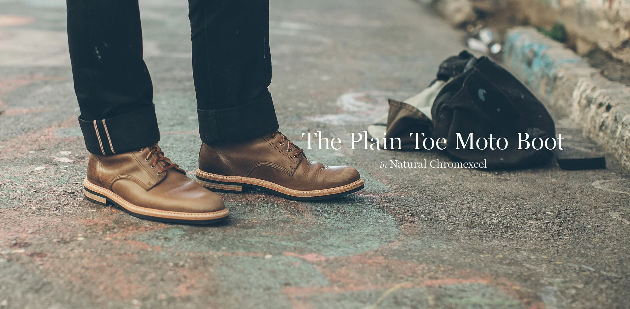 The Plain Toe Moto Boot in Natural Chromexcel - Extra Widths - Image 8