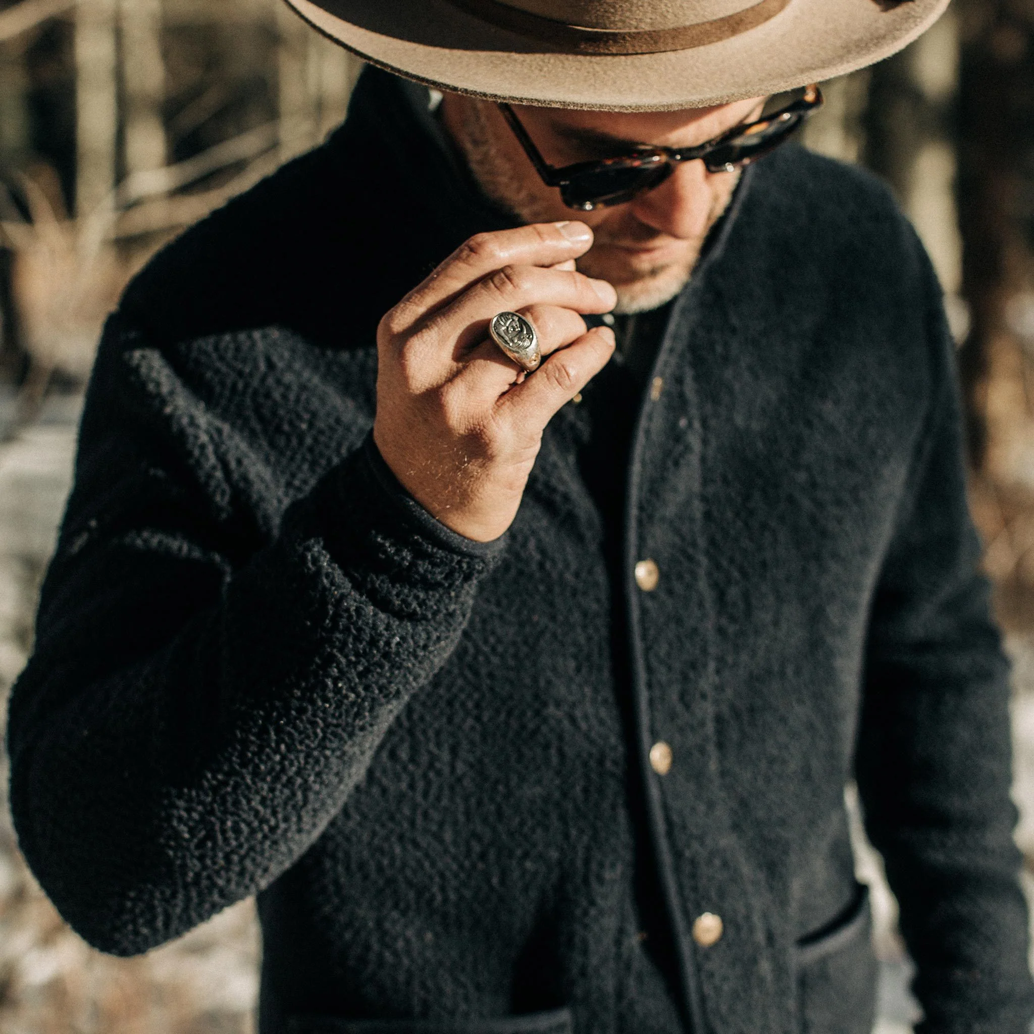 The Port Jacket in Navy Sherpa - Image 3