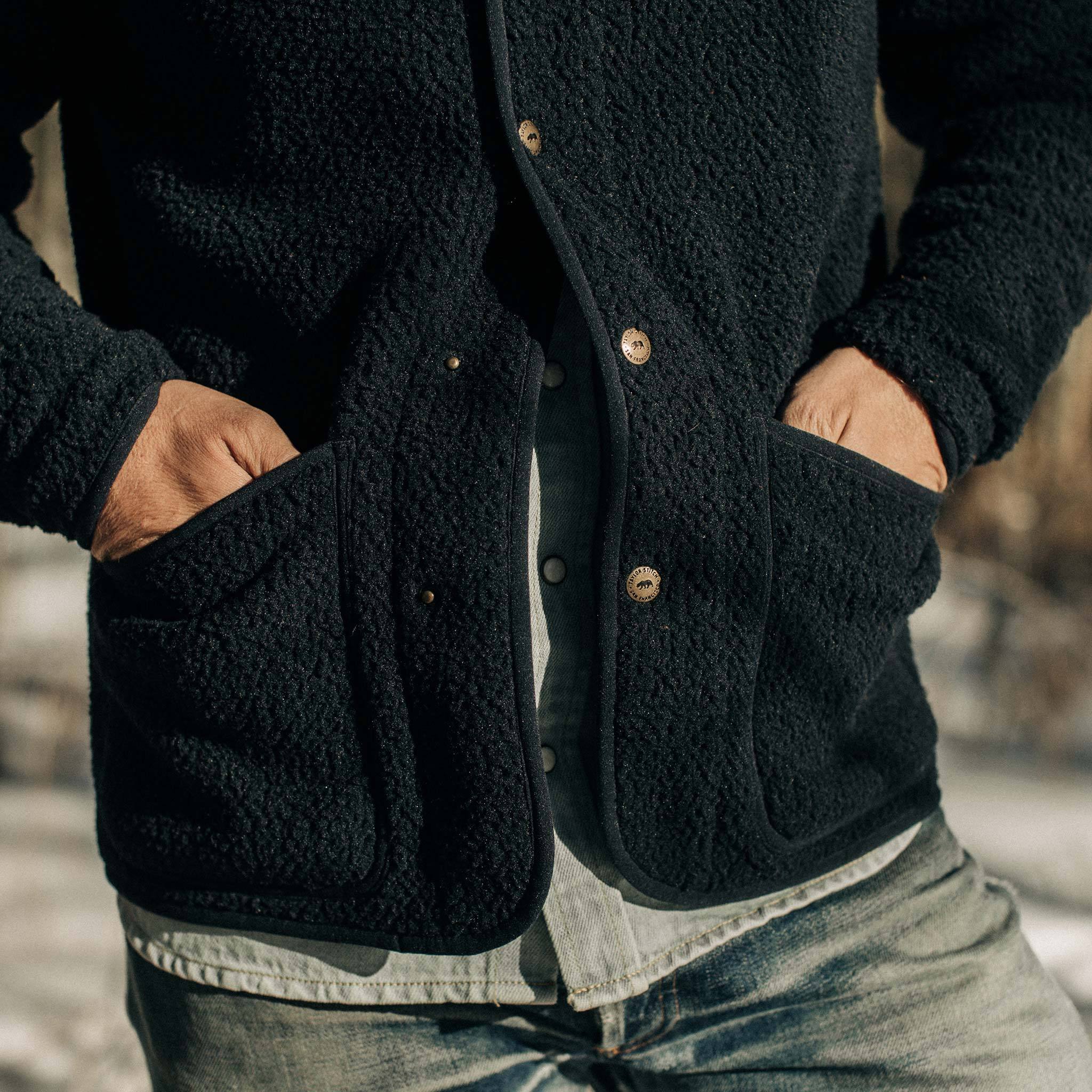 The Port Jacket in Navy Sherpa - Image 4