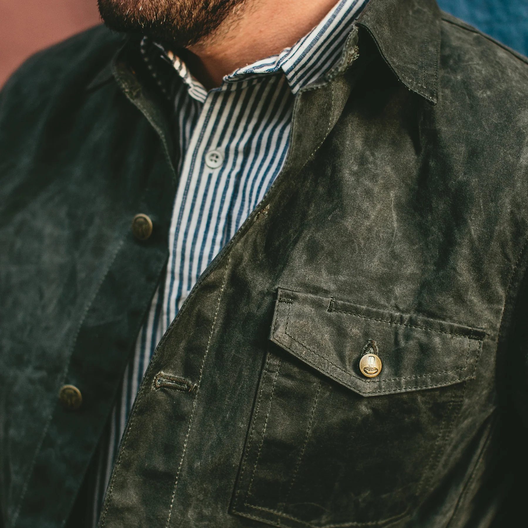 The Project Jacket in Olive Beeswaxed Canvas - Image 9