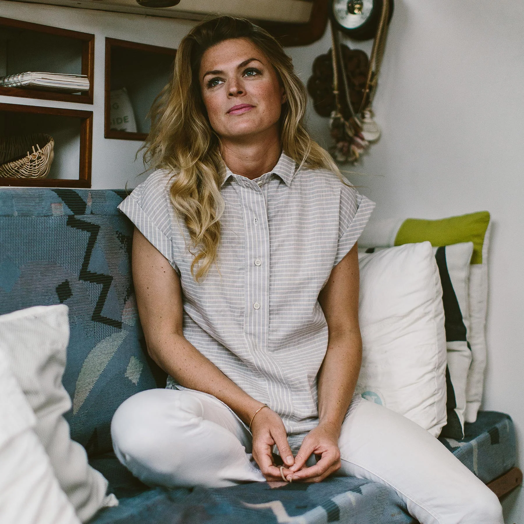 The Reese Popover in Grey Striped Chambray - Image 2