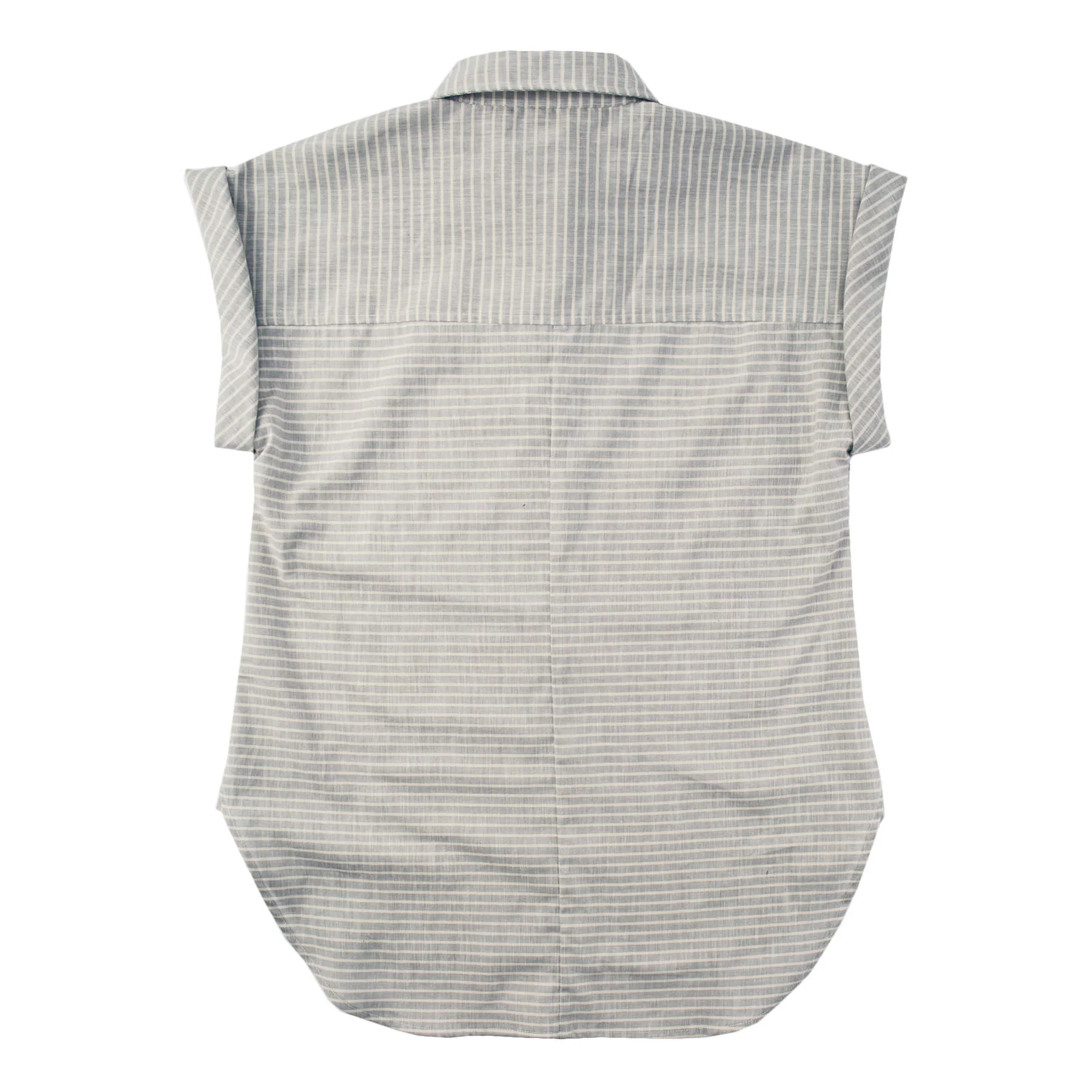 The Reese Popover in Grey Striped Chambray - Image 7