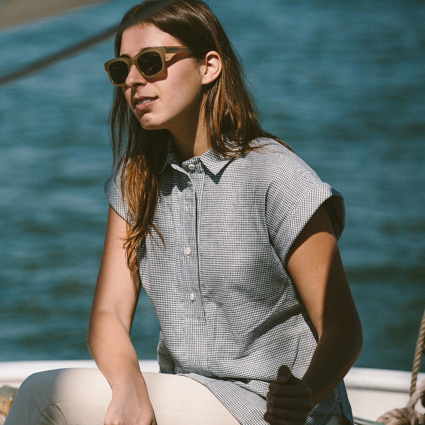 The Reese Popover in Navy Box Check - Image 2