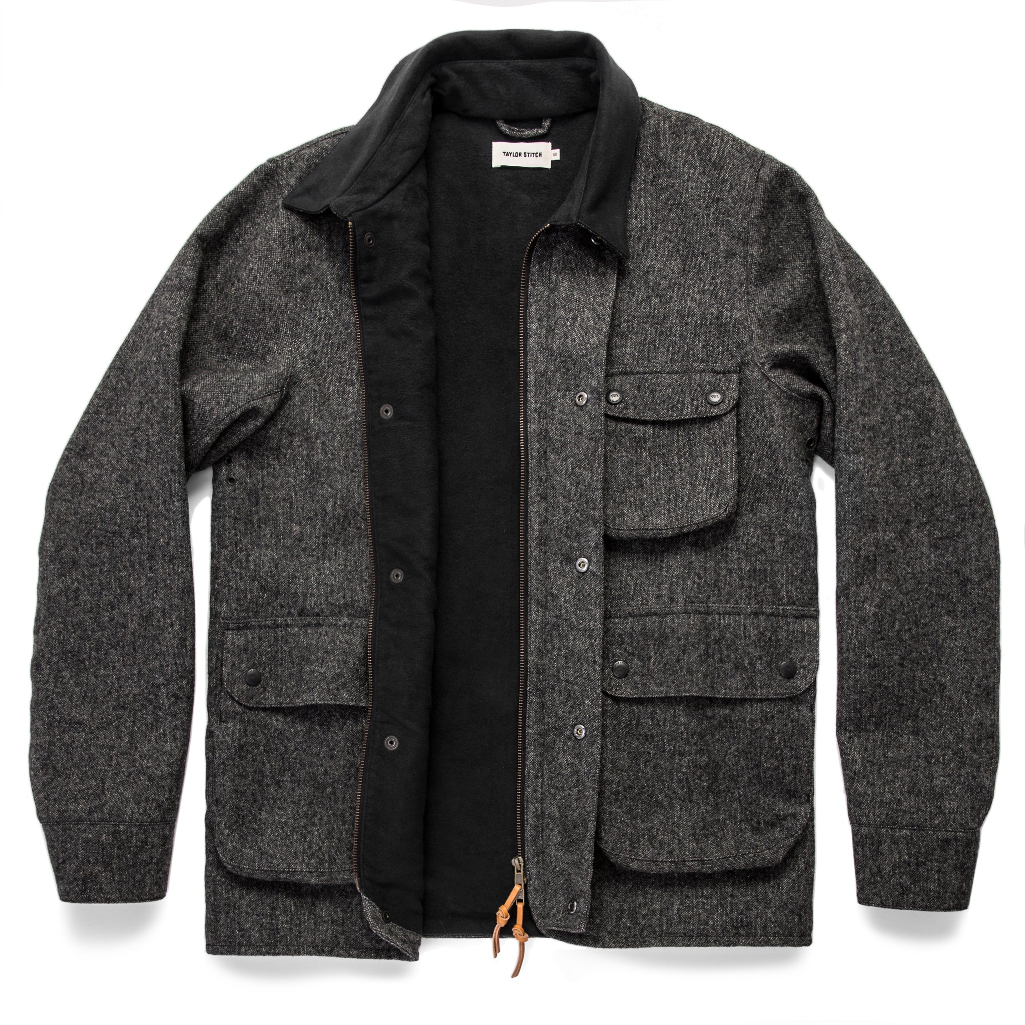 The Rover Jacket in Charcoal Birdseye Waxed Wool - Image 16