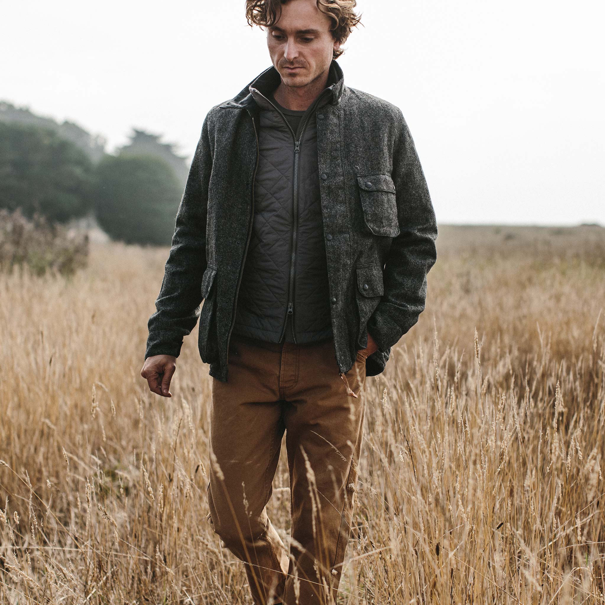 The Rover Jacket in Charcoal Birdseye Waxed Wool - Image 4