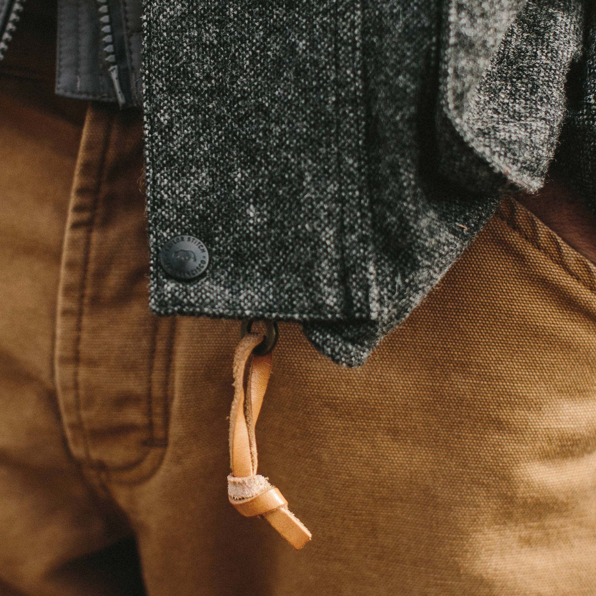 The Rover Jacket in Charcoal Birdseye Waxed Wool - Image 5