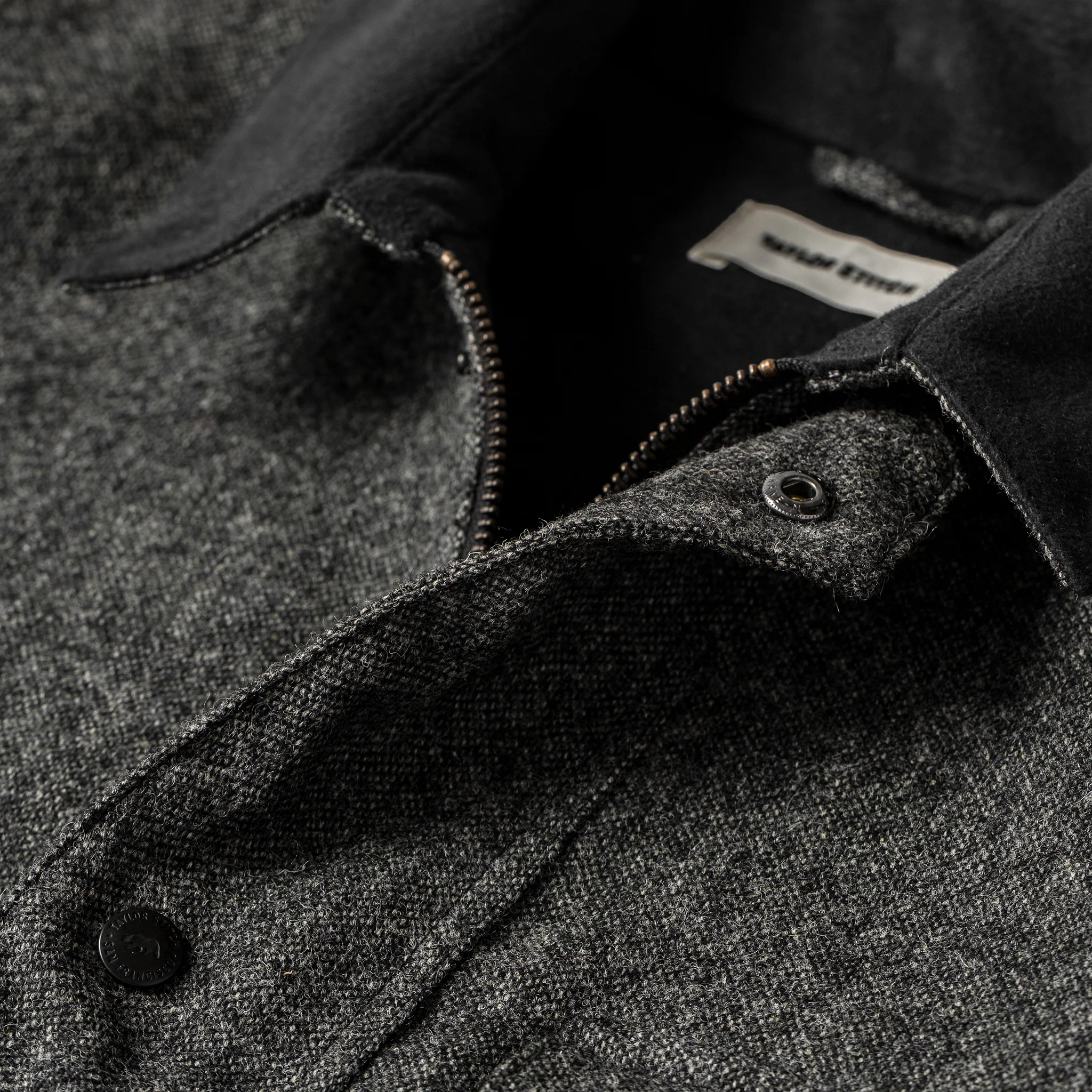 The Rover Jacket in Charcoal Birdseye Waxed Wool - Image 8