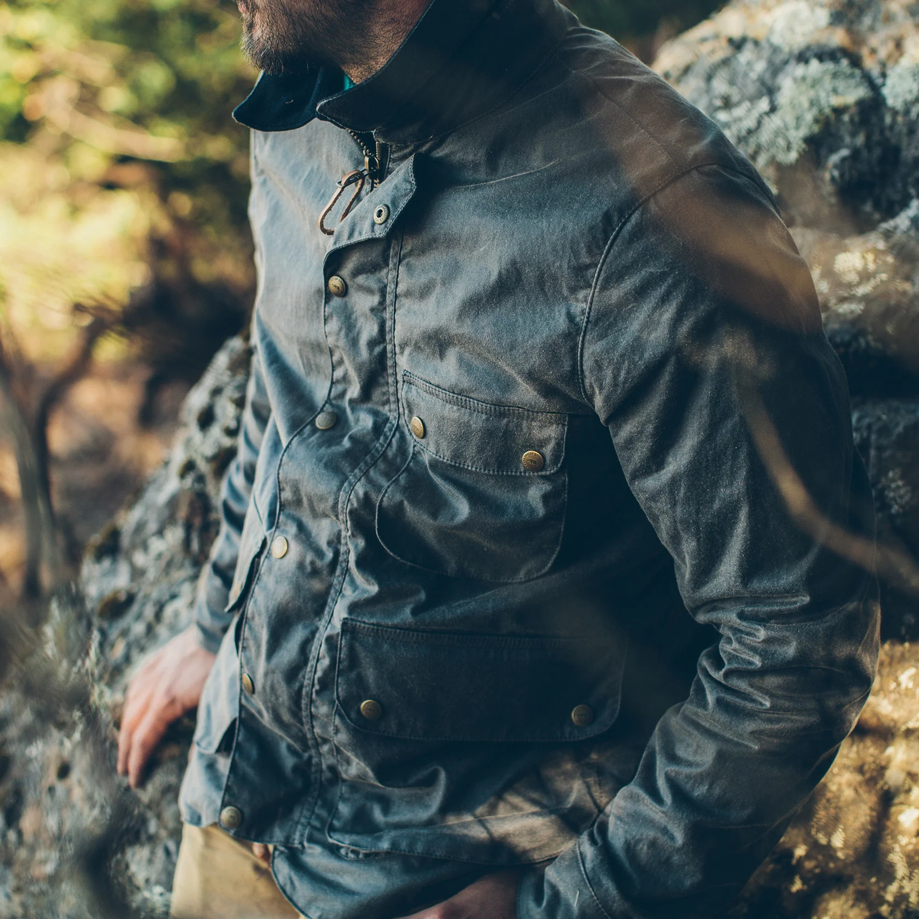 The Rover Jacket in Slate Waxed Canvas - Image 6