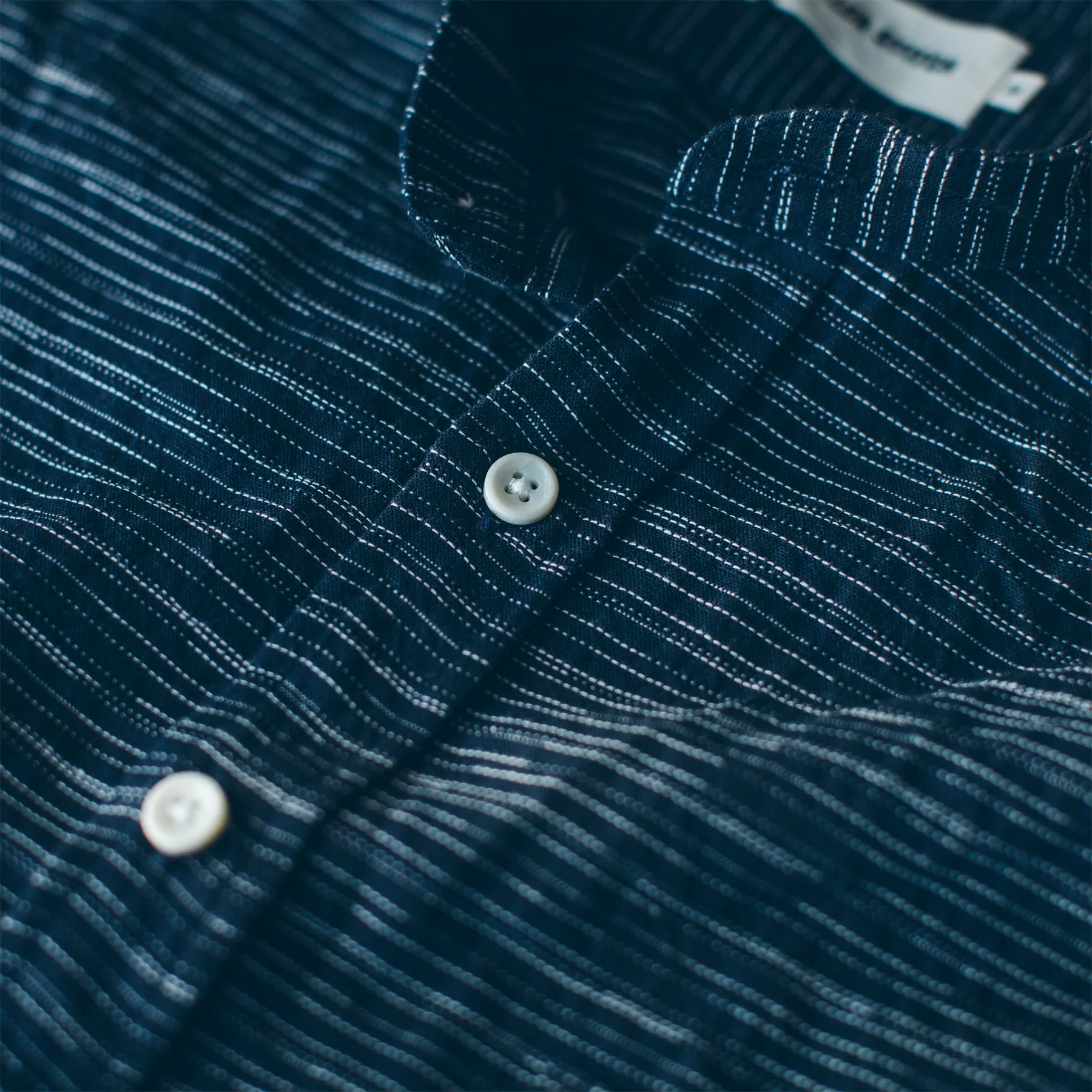 The Short Sleeve Bandit in Navy Slub Stripe - Image 7