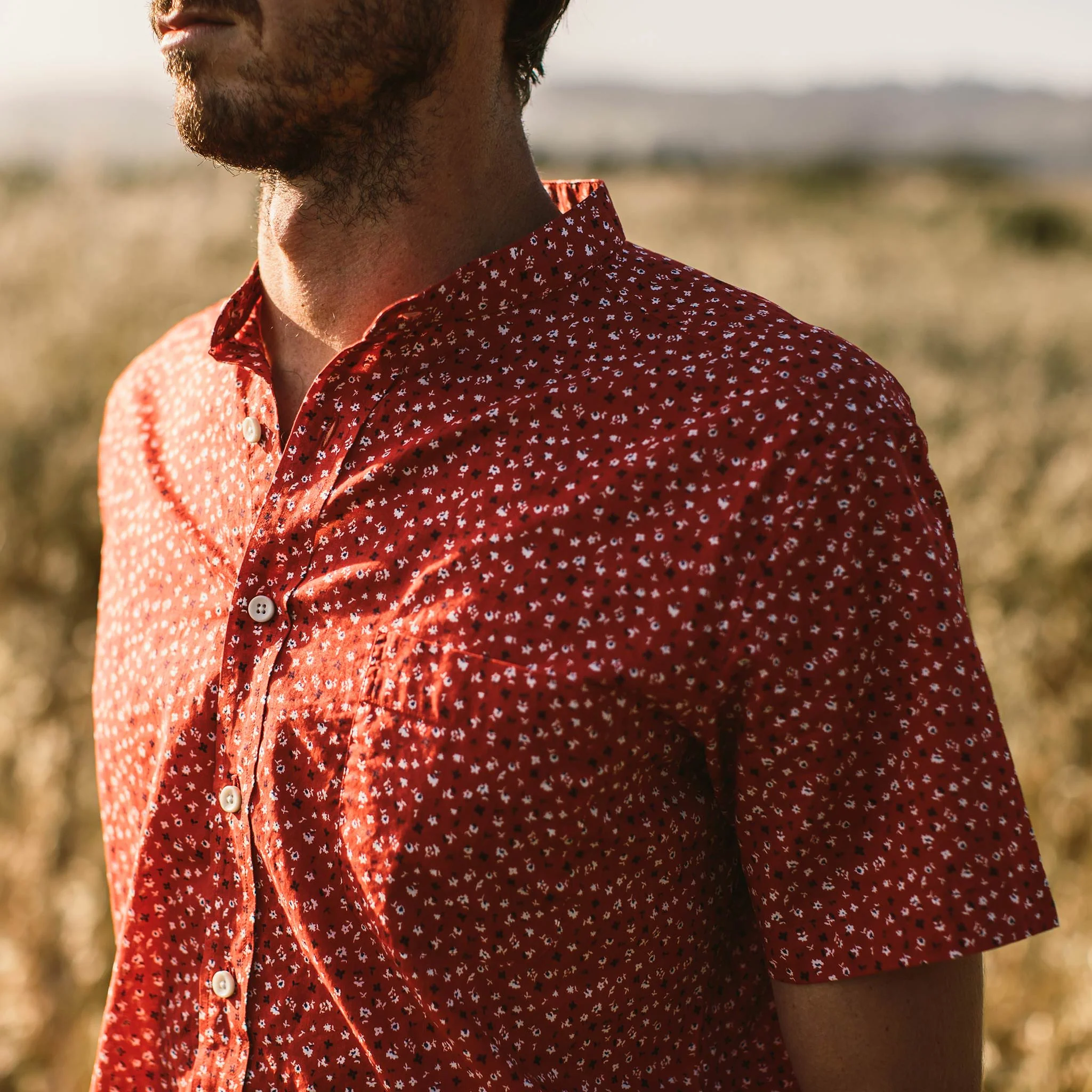The Short Sleeve Bandit in Red Mini Floral - Image 5