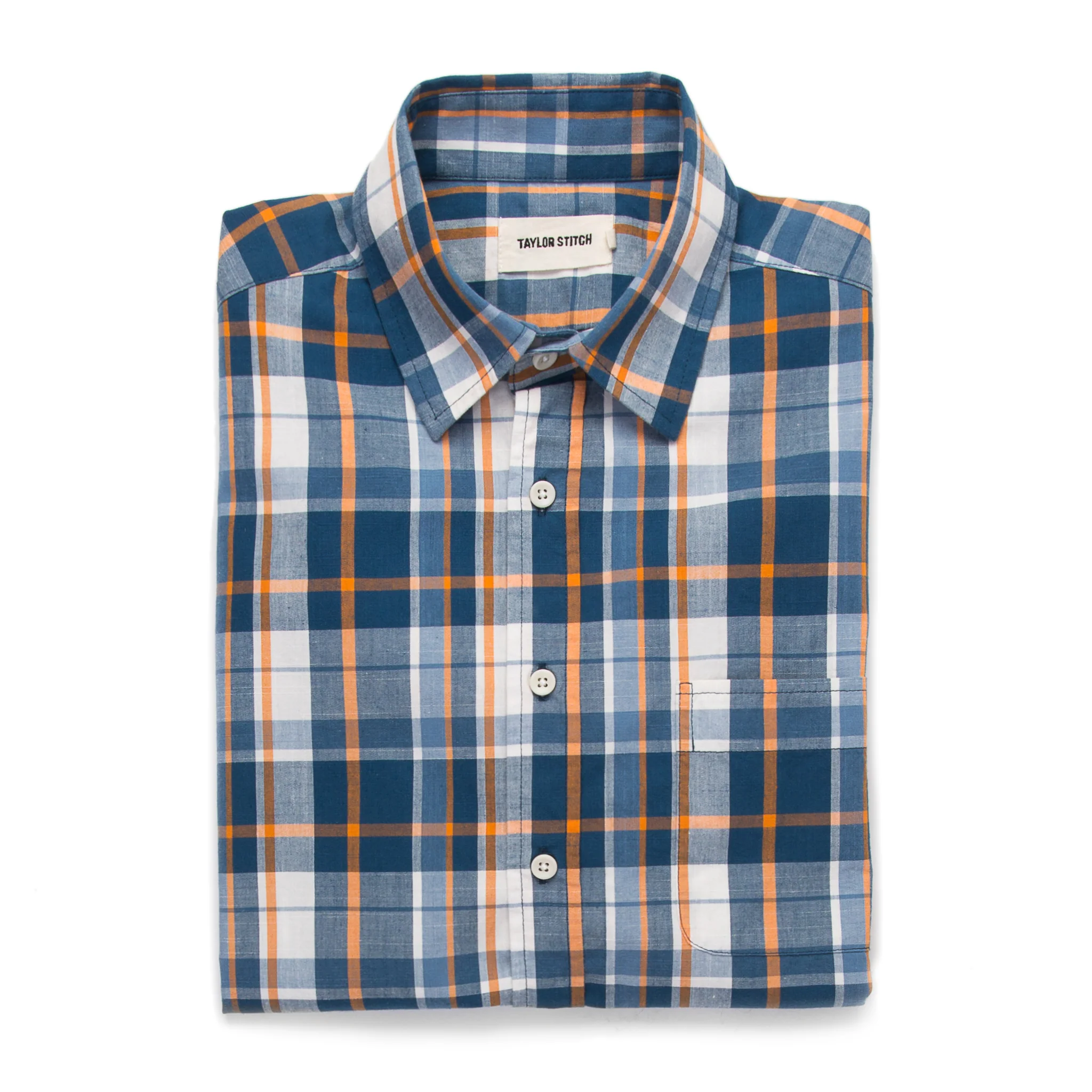 The Short Sleeve California in Blue Madras - Image 7