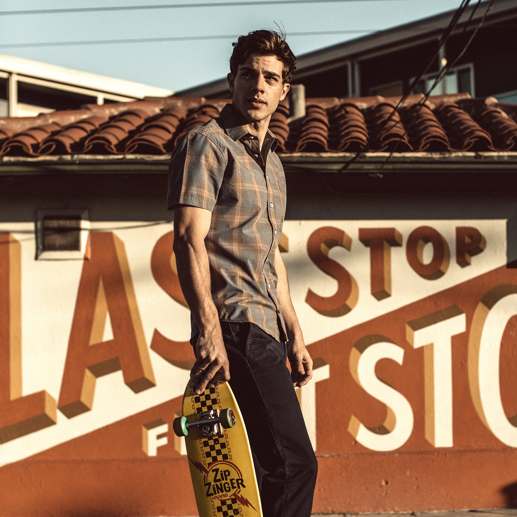 The Short Sleeve California in Melange Plaid - Image 2