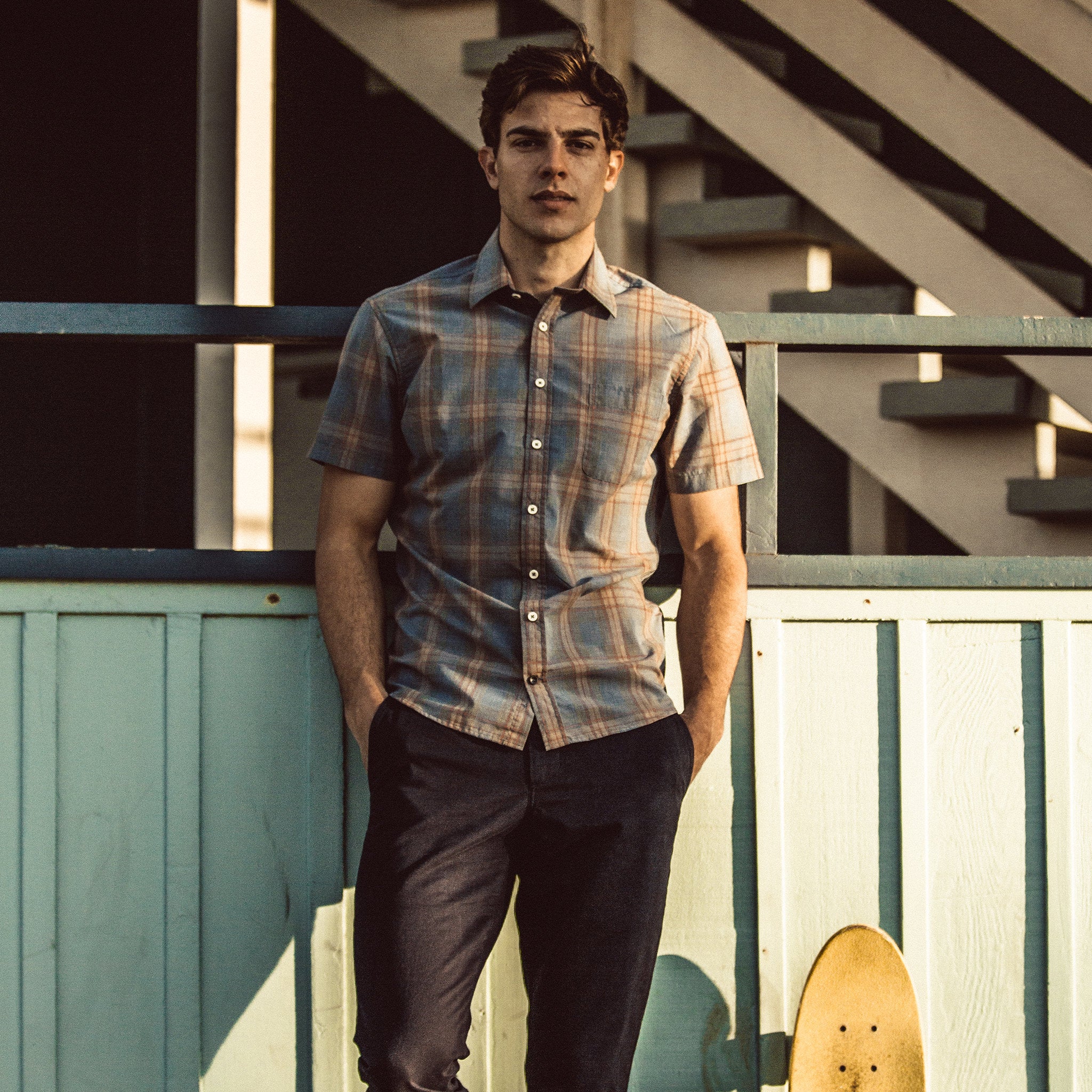 The Short Sleeve California in Melange Plaid - Image 6