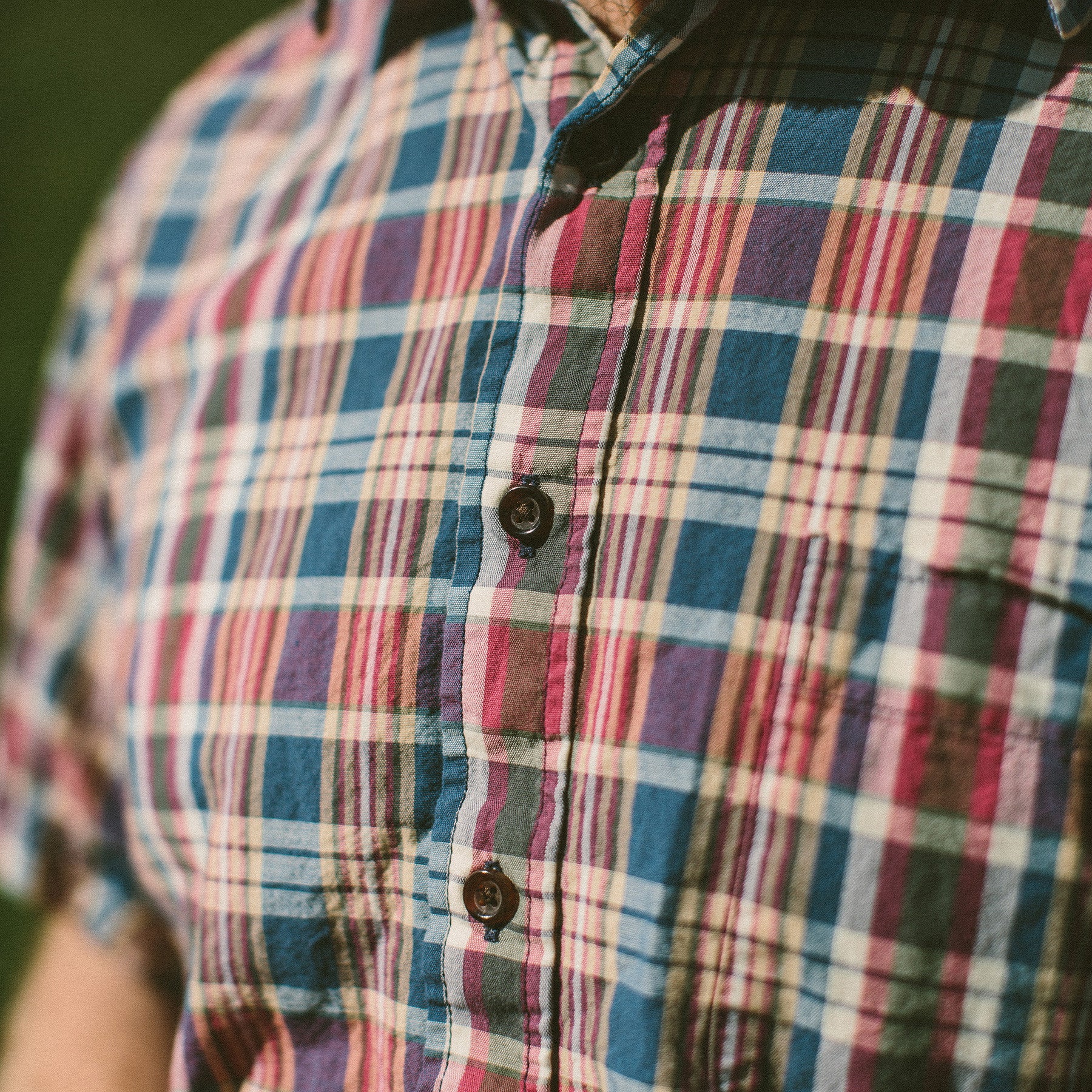 The Short Sleeve California in Red Madras - Image 3