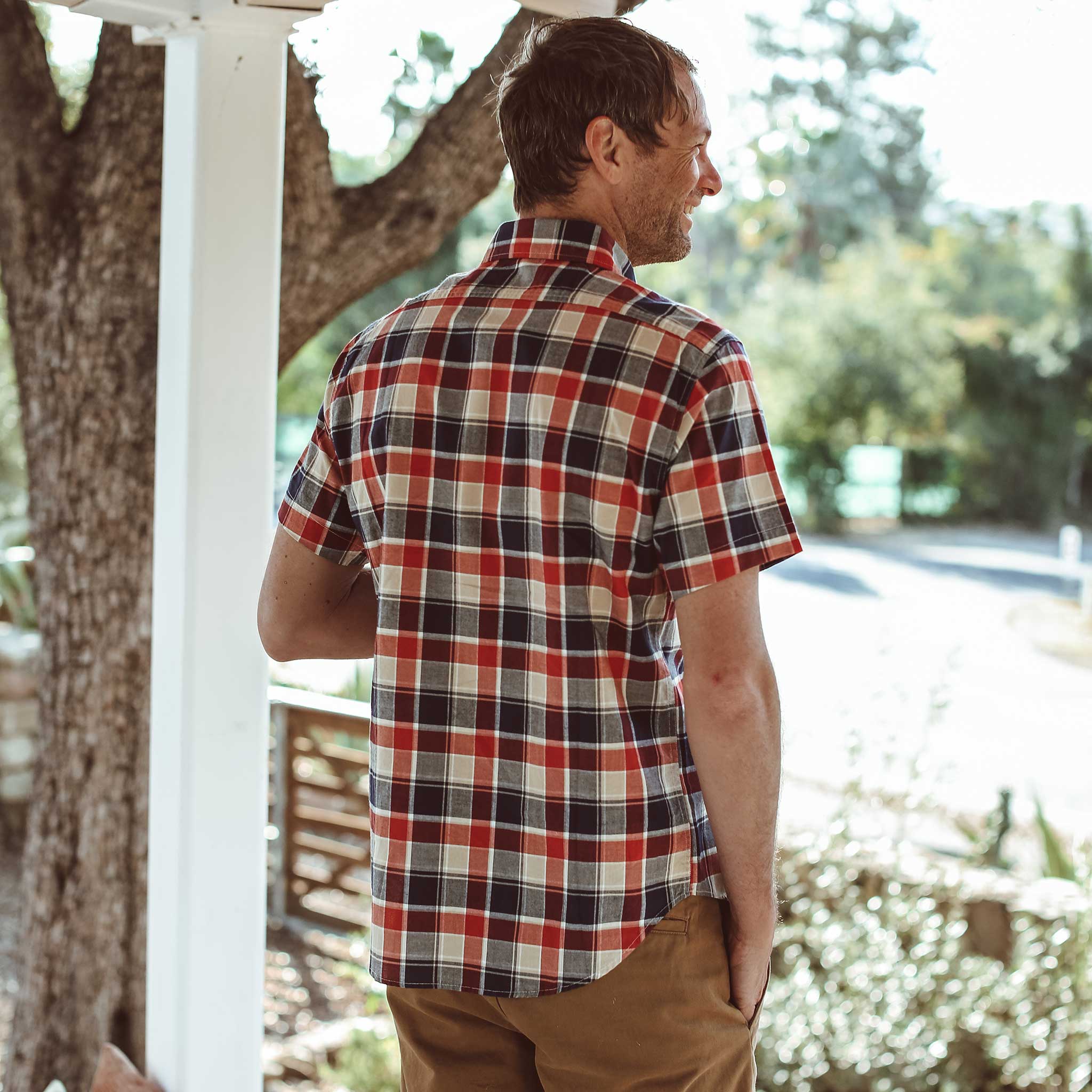 The Short Sleeve California in Red Plaid - Image 3