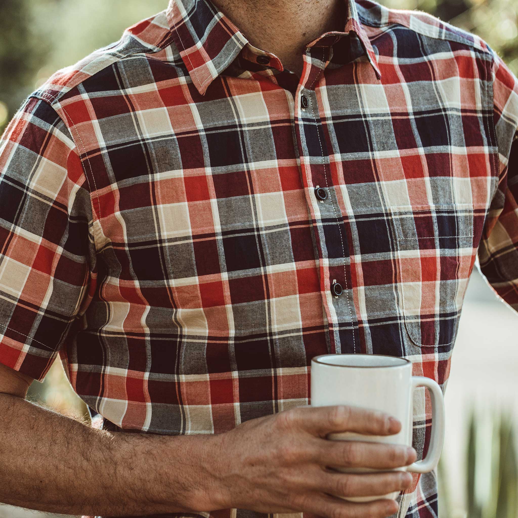 The Short Sleeve California in Red Plaid - Image 4