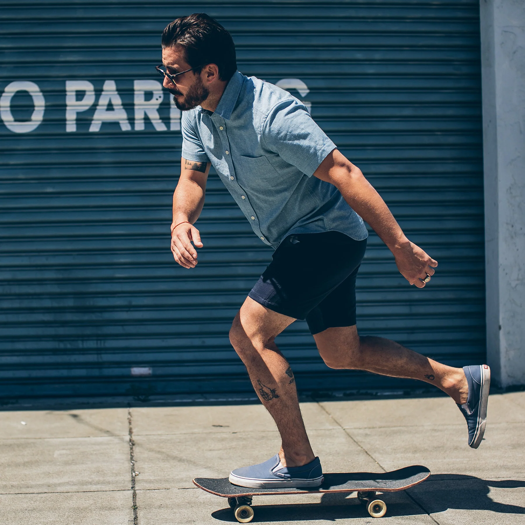 The Short Sleeve California in Slub Chambray - Image 2