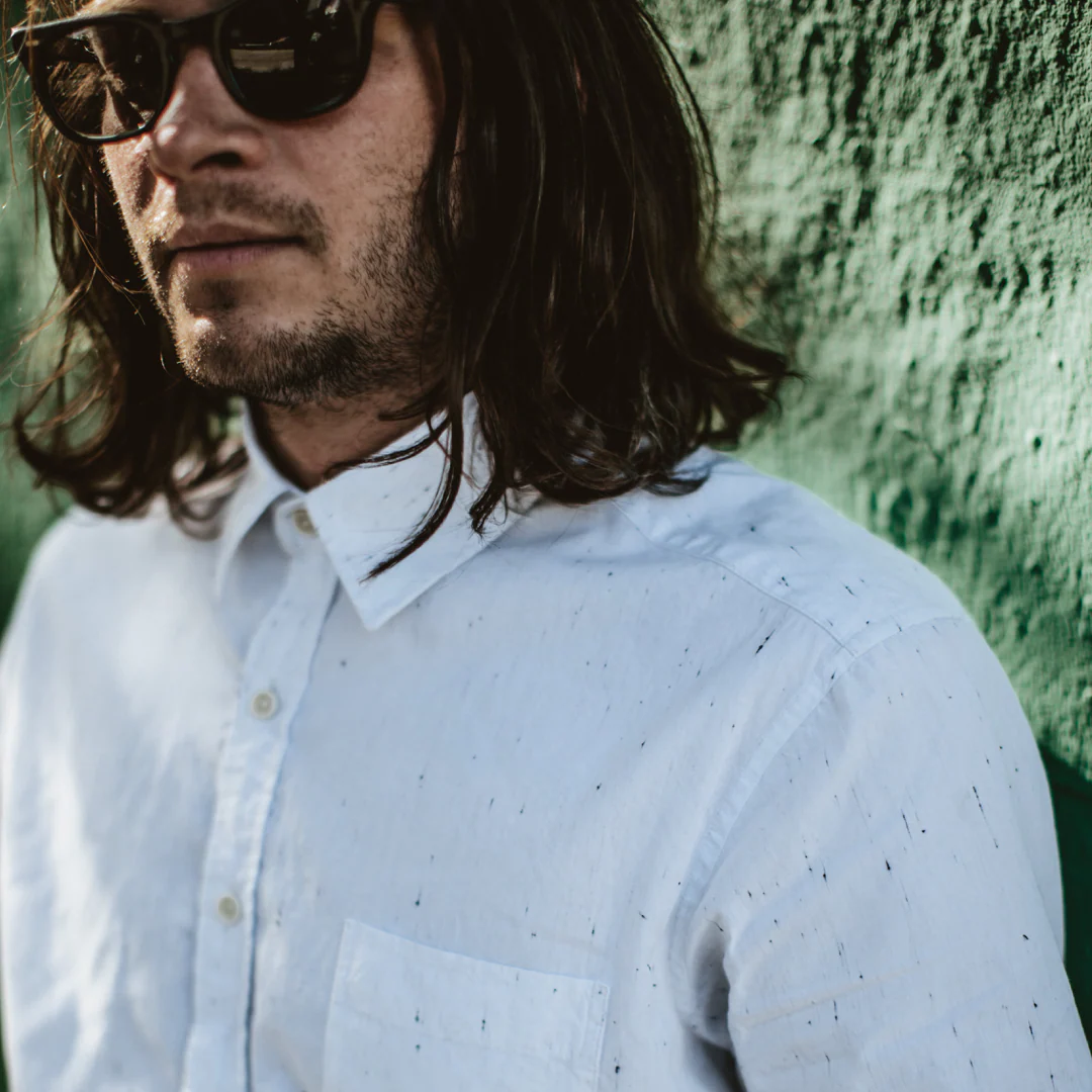 The Short Sleeve California in White Spacedye - Image 3