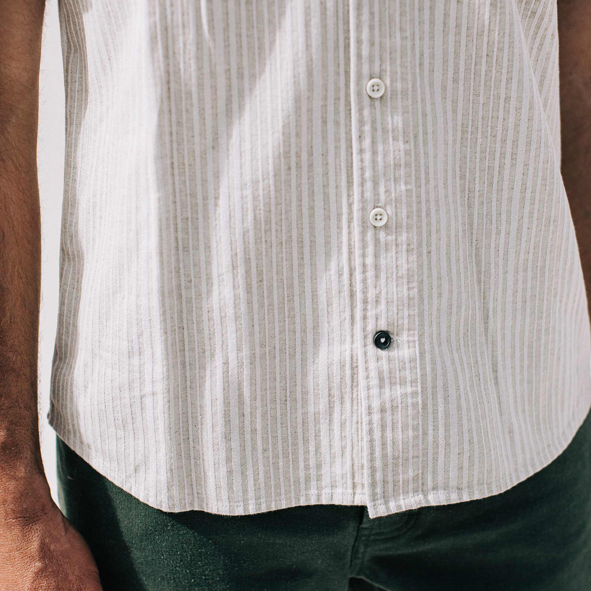 The Short Sleeve Hawthorne in Natural Stripe - Image 4