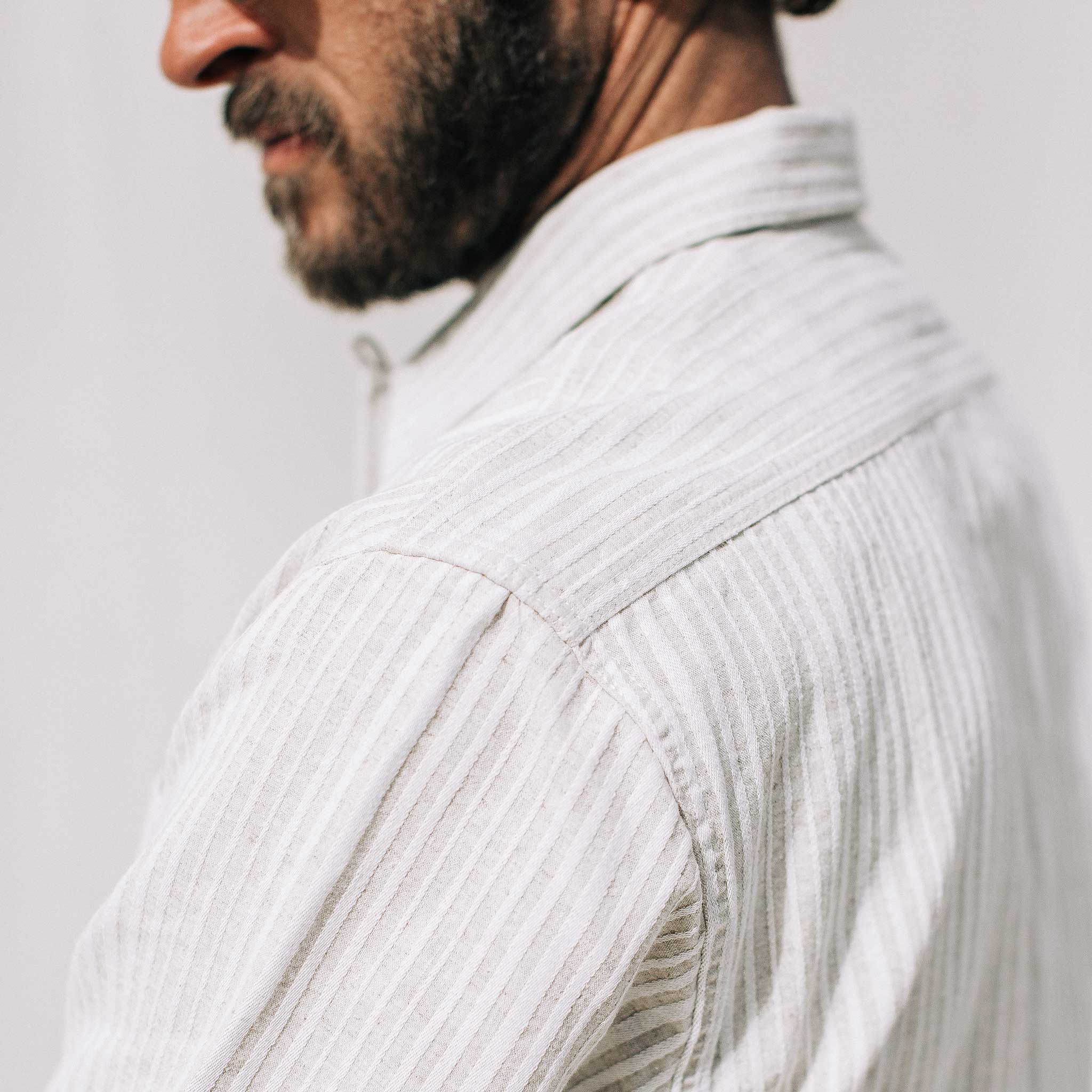 The Short Sleeve Hawthorne in Natural Stripe - Image 5
